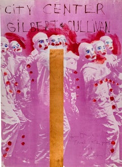 Jim Dine New York SIGNED poster "Gilbert and Sullivan" hand painted pink copper