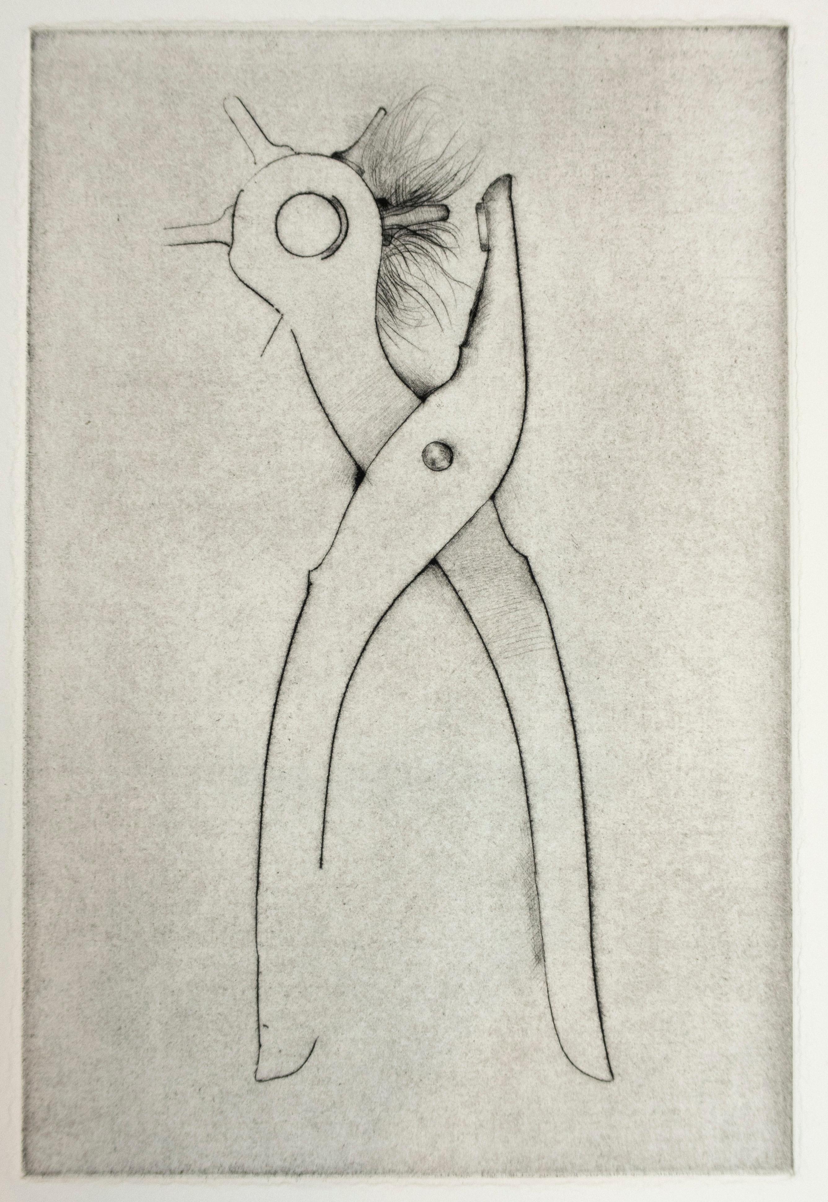 Das Handwerkzeug ist zweifellos das ikonischste Motiv von Jim Dine. Akribisch katalogisiert in Reihen wie wissenschaftliche Exemplare oder einzeln skizziert, erhalten Hämmer, Ahlen, Bürsten, Sägen und Schraubenzieher eine viszerale Symbolik.