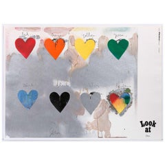 Jim Dine "8 Hearts / Look" Lithograph, 1970