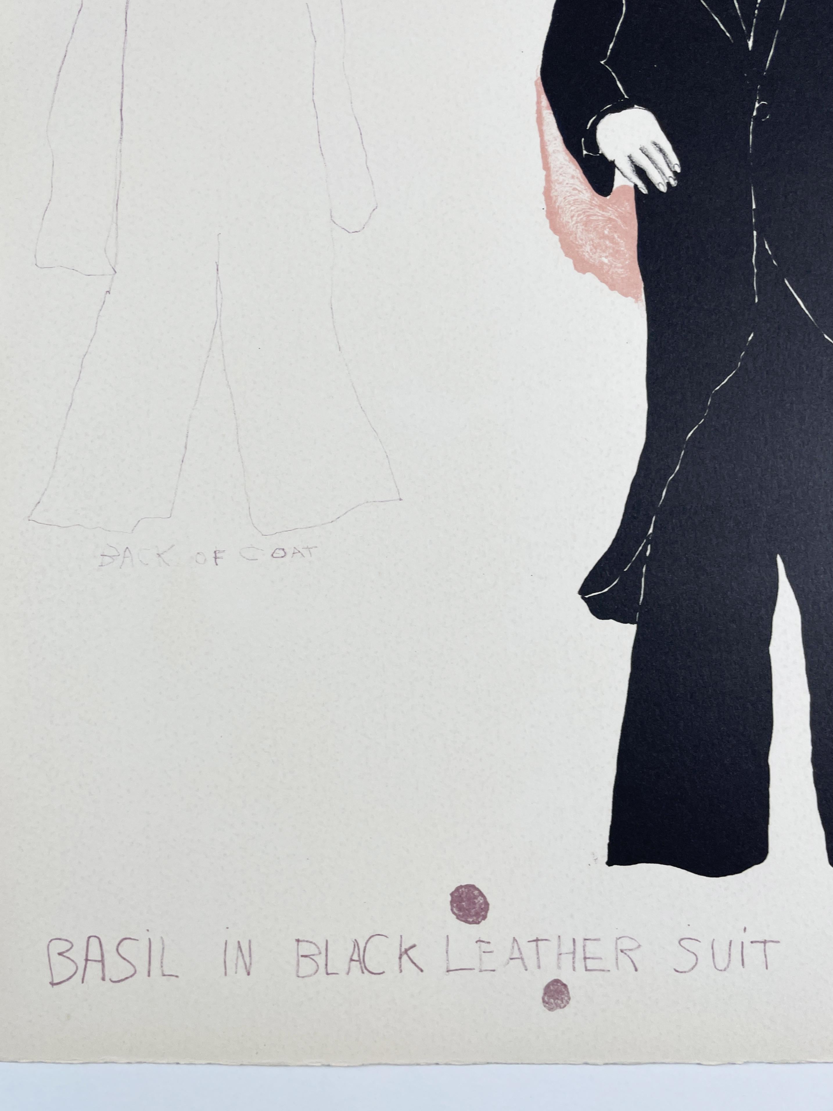 Jim Dine Basil in Black Leather Suit from 