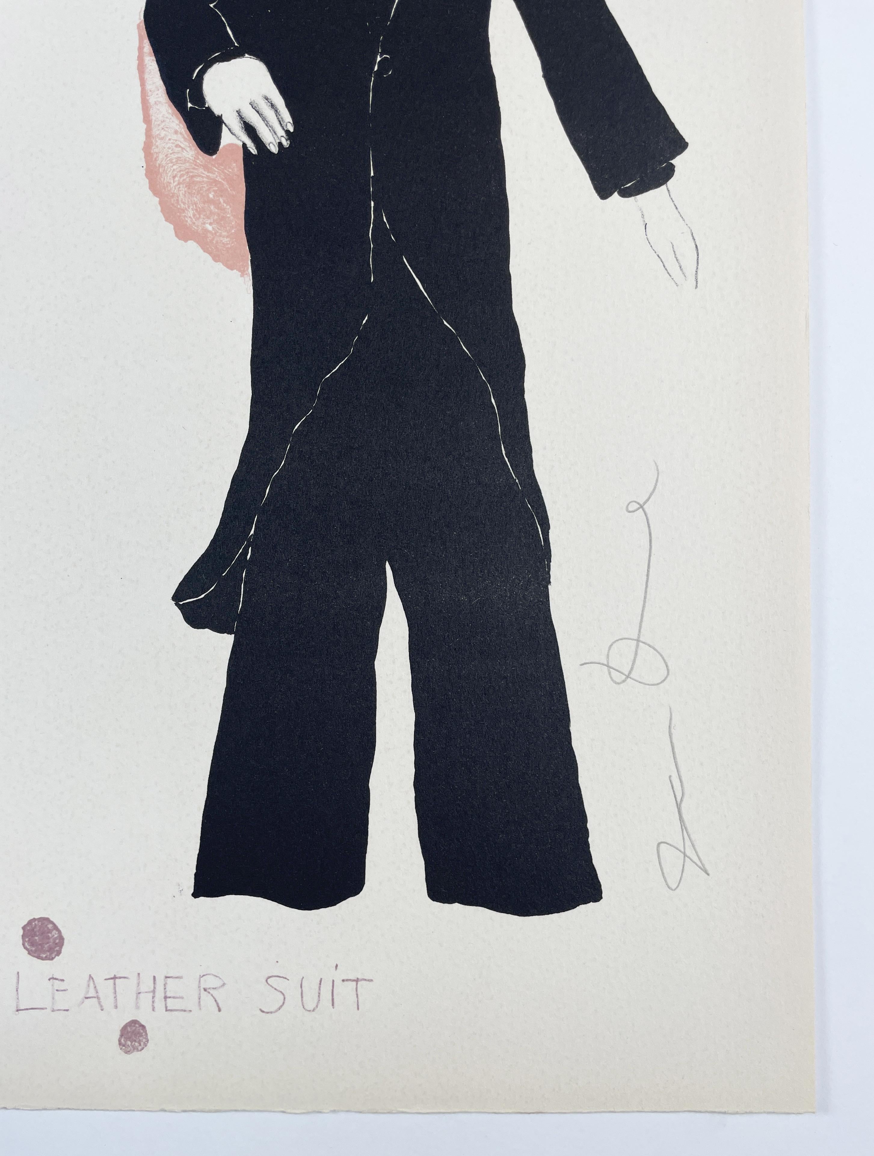 Jim Dine Basil in Black Leather Suit from 