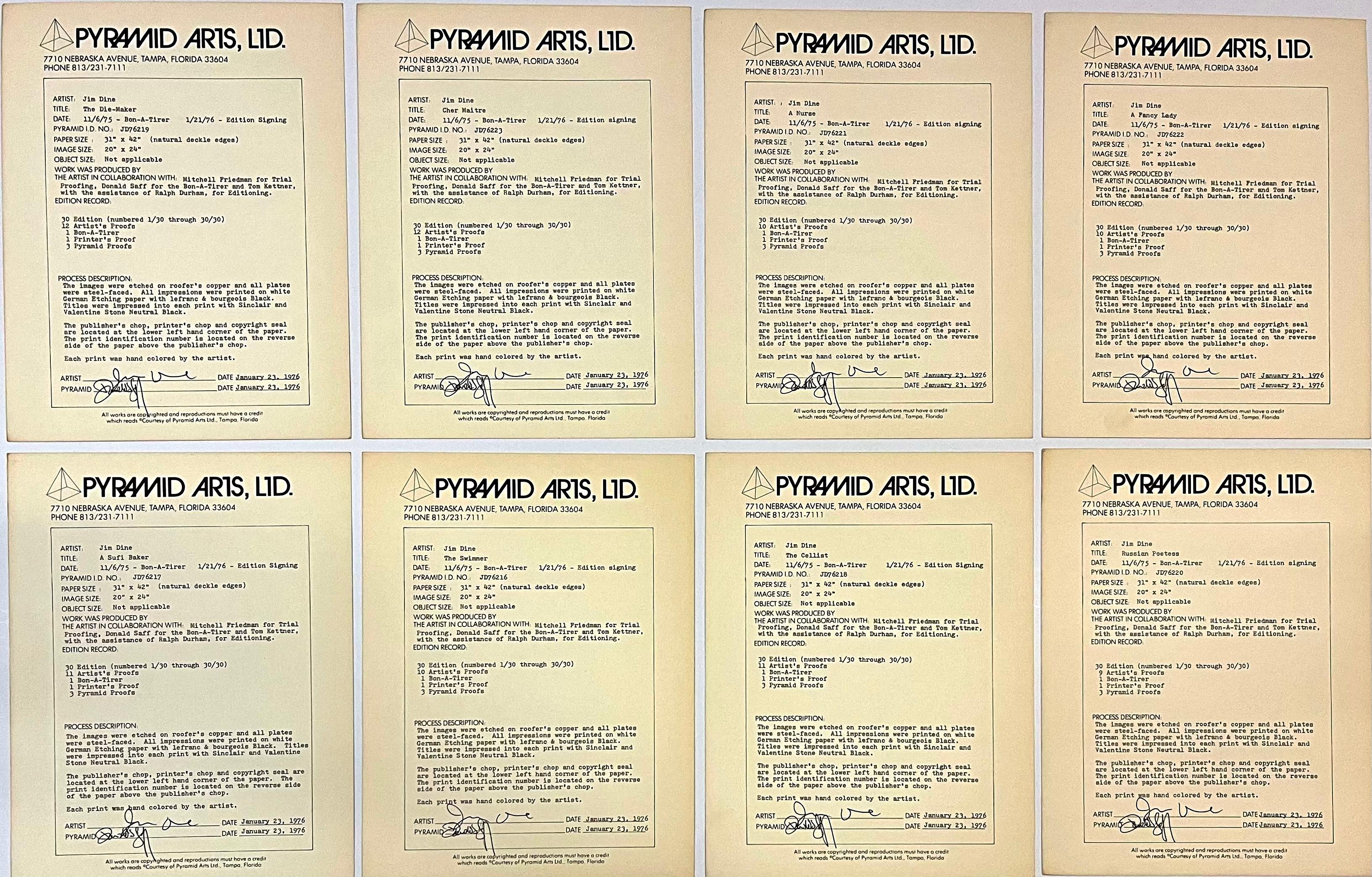 Jim DINE Eight Sheets from an Undefined Novel (sample portfolio) For Sale 6