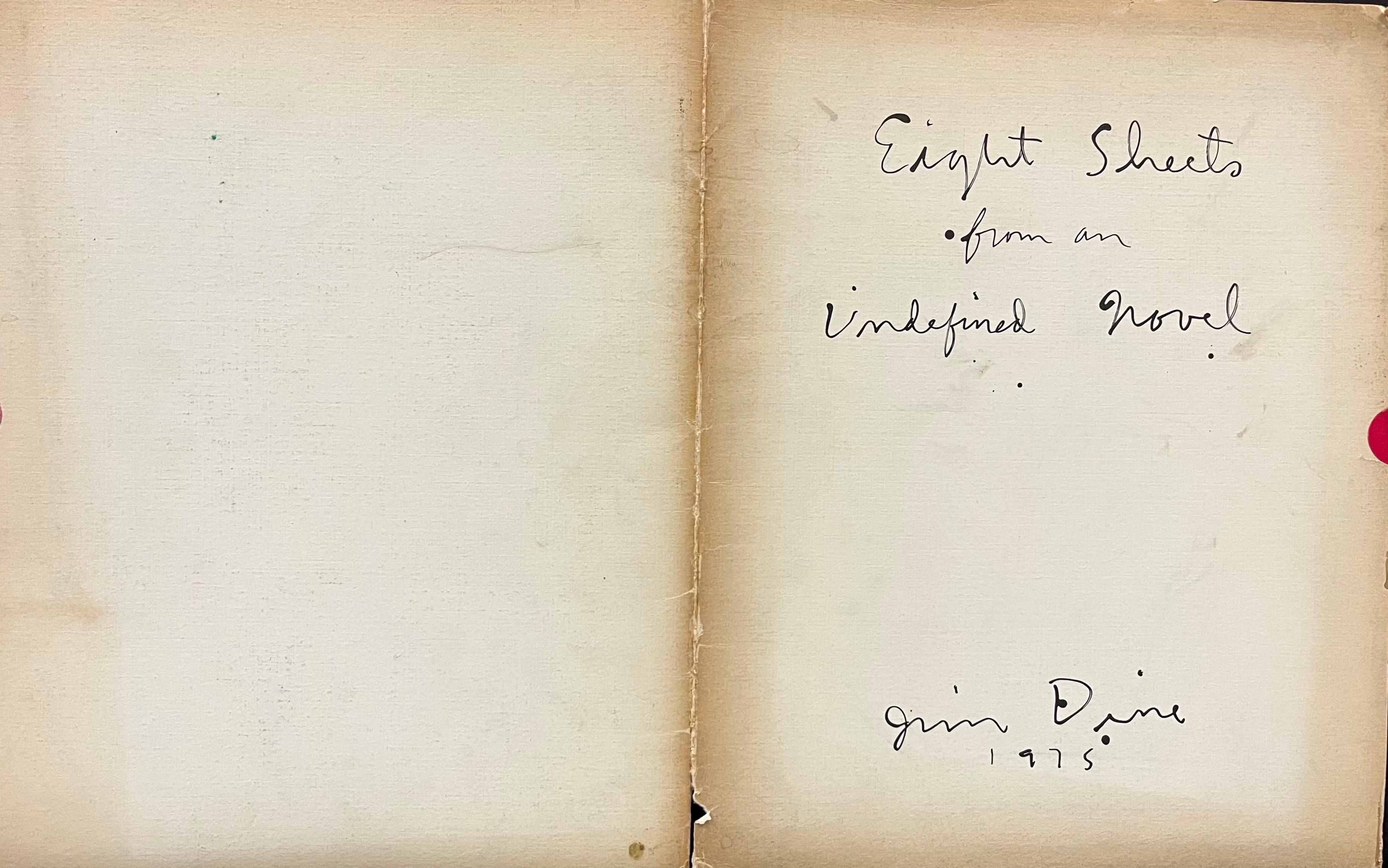 Jim DINE Eight Sheets from an Undefined Novel (sample portfolio) For Sale 7