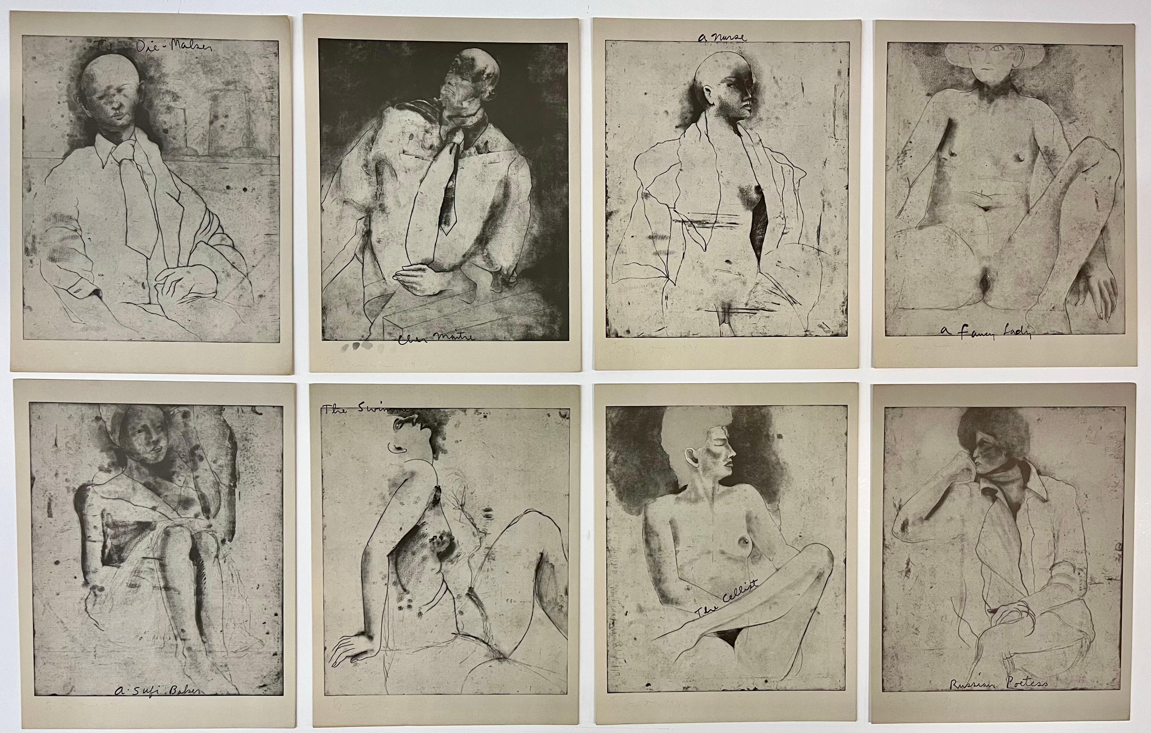 Jim DINE Otto fogli da un romanzo indefinito (portfolio campione)