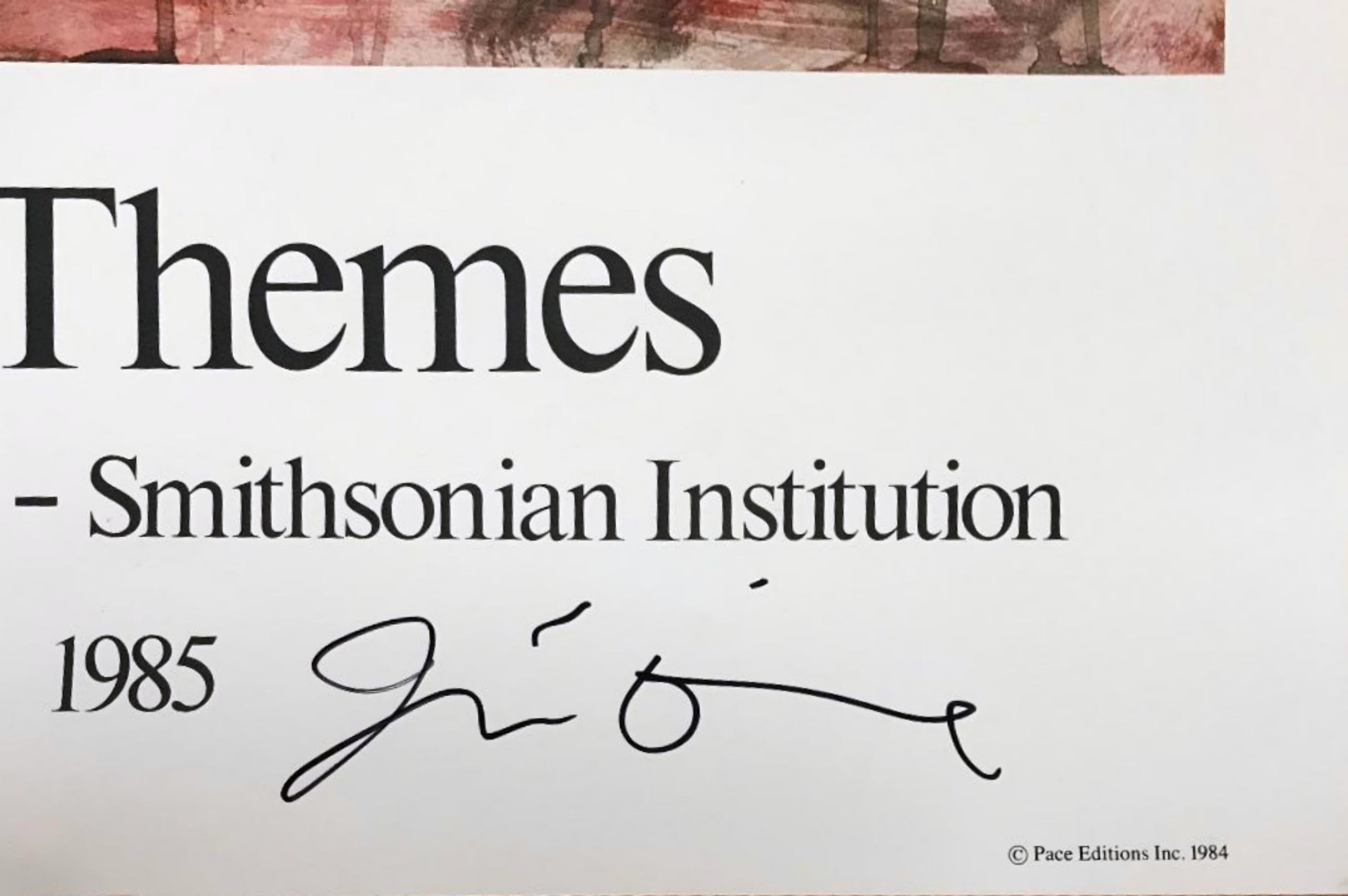 Jim Dine : Five Themes, affiche rouge en édition limitée signée à la main par Jim Dine en vente 1