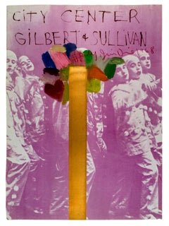 Jim Dine New York poster FIRMATO "Jim Gilbert e Sullivan" dipinto a mano in rame rosa