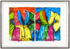 Vintage Jim Dine Original Etching Lithograph Florida Bathrobes Robe Large Signed Artwork