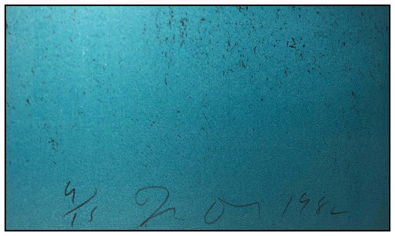 Jim Dine RARE Original Color Lithograph Blue Commelynck Gate Large Signed Art For Sale 8