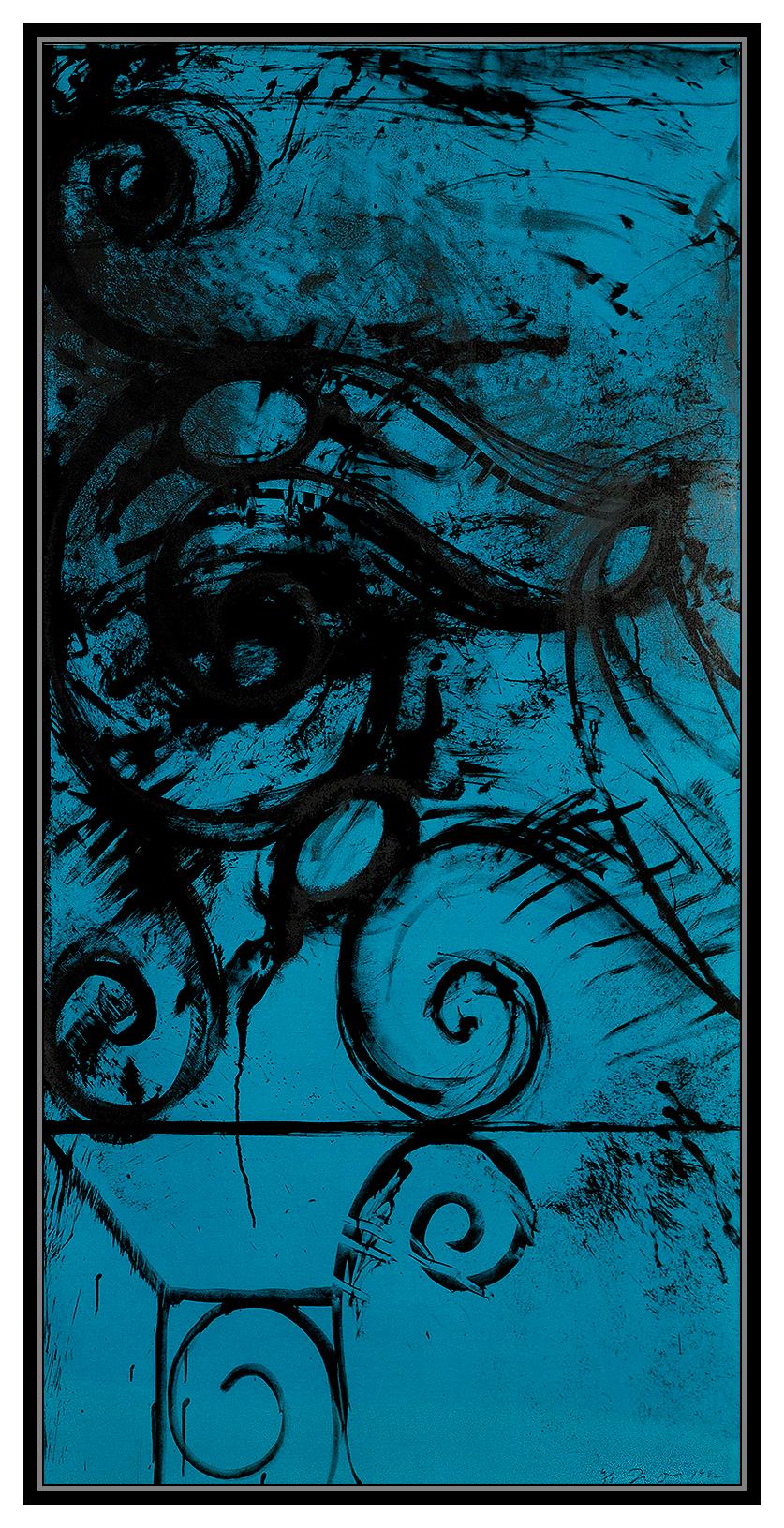 Jim Dine RARE Original Color Lithograph Blue Commelynck Gate Large Signed Art For Sale 7