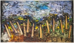 Jim Dine Running Hammers in a Landscape Hand Colored Screenprint Edition of 18
