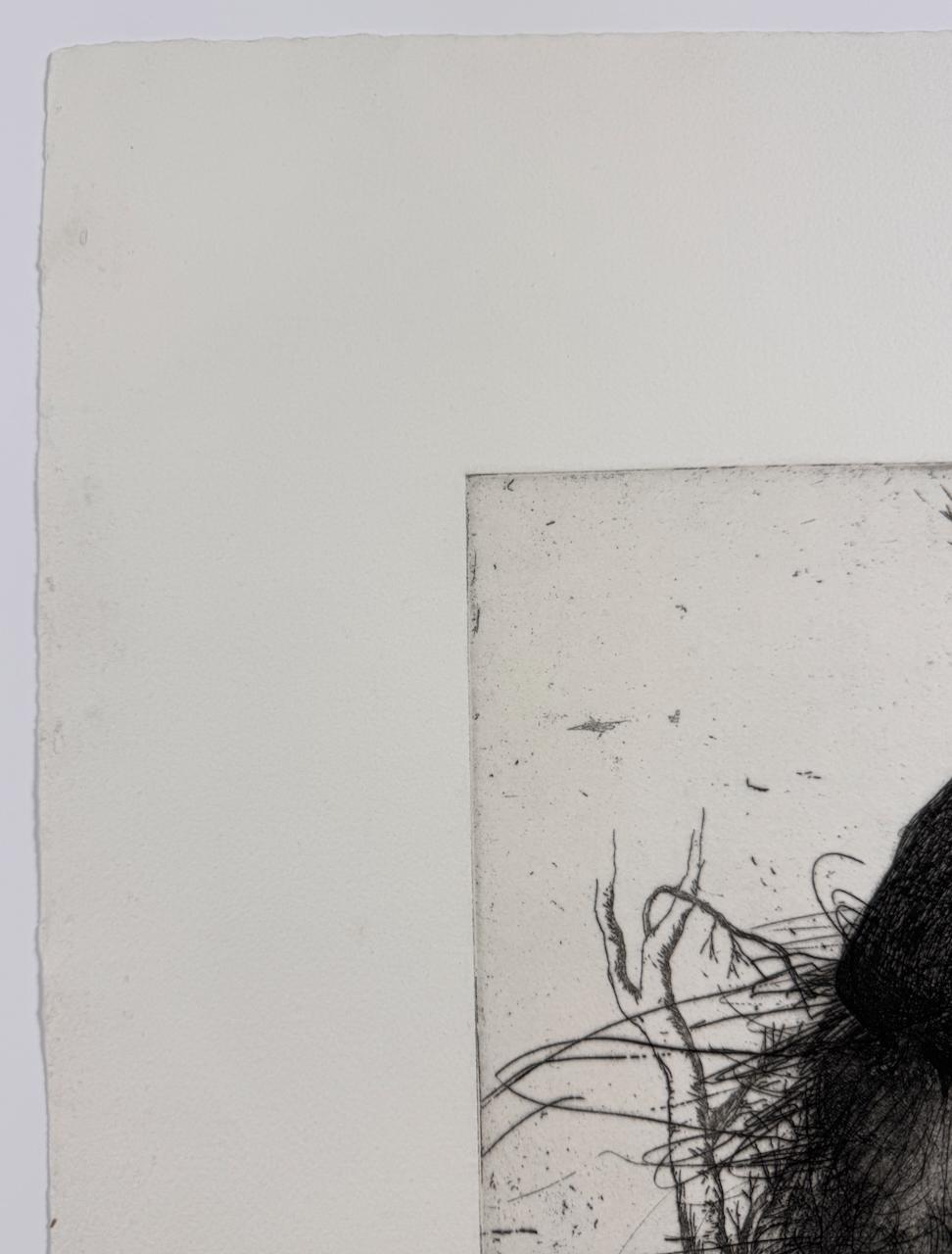 Jim Dine Autorretrato con gorra plana (maleza) cuarto estado con plantas flores en venta 4