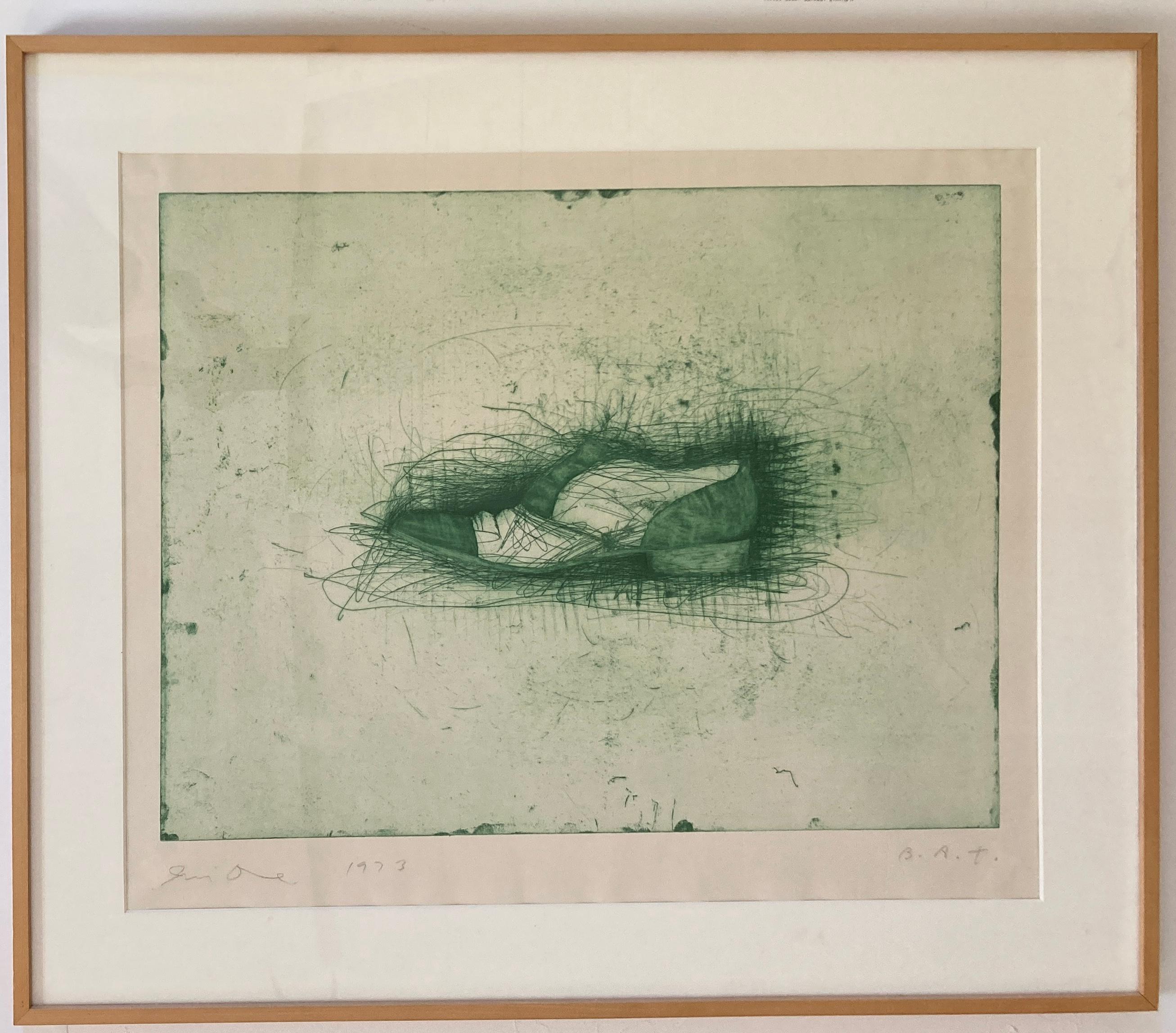 Jim Dine 'Shoe (Second State)' Signed, Limited Edition Etching Print For Sale 1