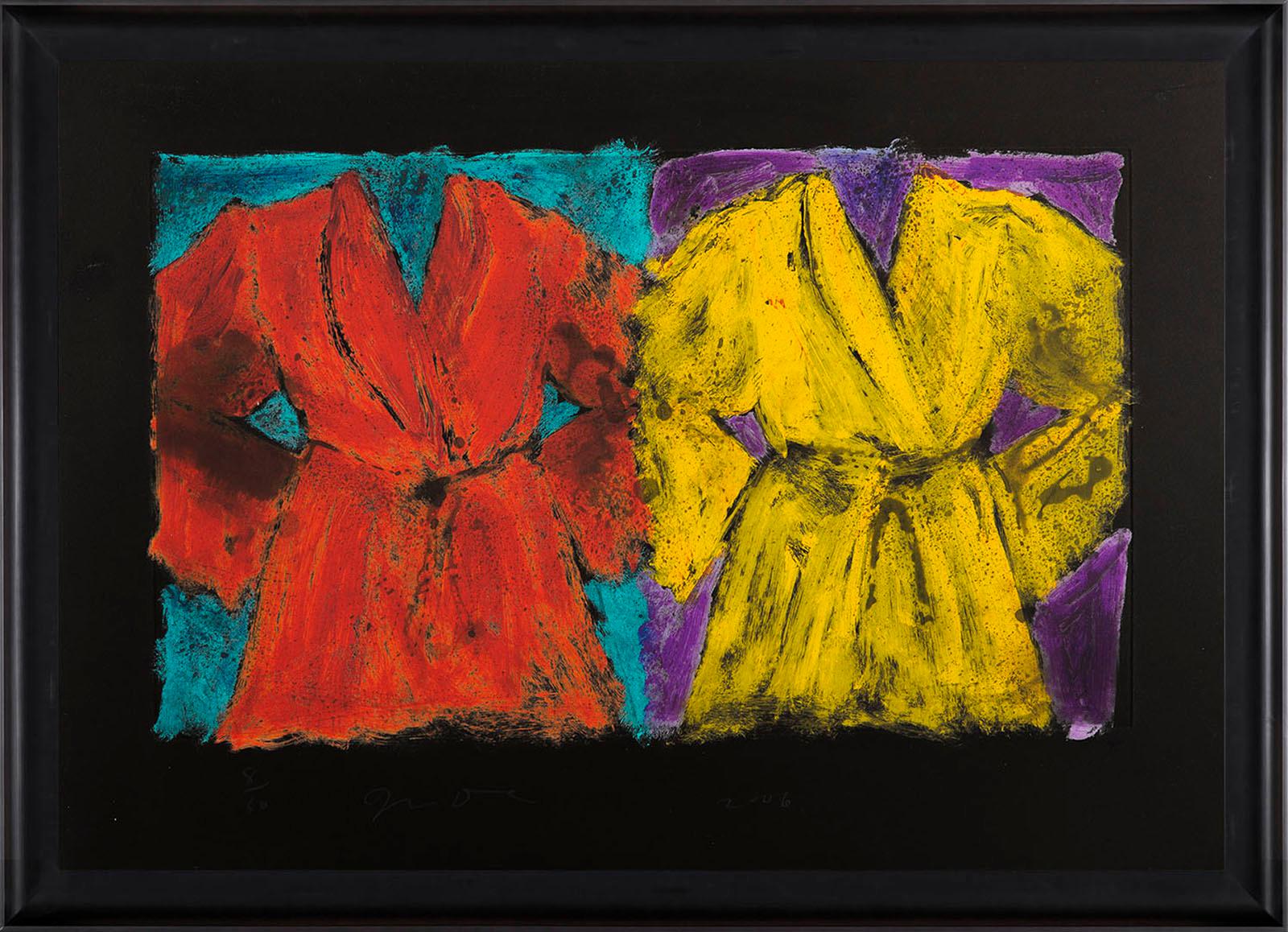 Jim Dine - The Henry Street Robes, 2006
Aquatint and digital color print on Strathmore Coated Paper
Edition: 8/50
Hand signed and numbered by the artist
Size: 17.75 x 25.25 inchex
Condition: Mint
Gallery Certificate of Authenticity