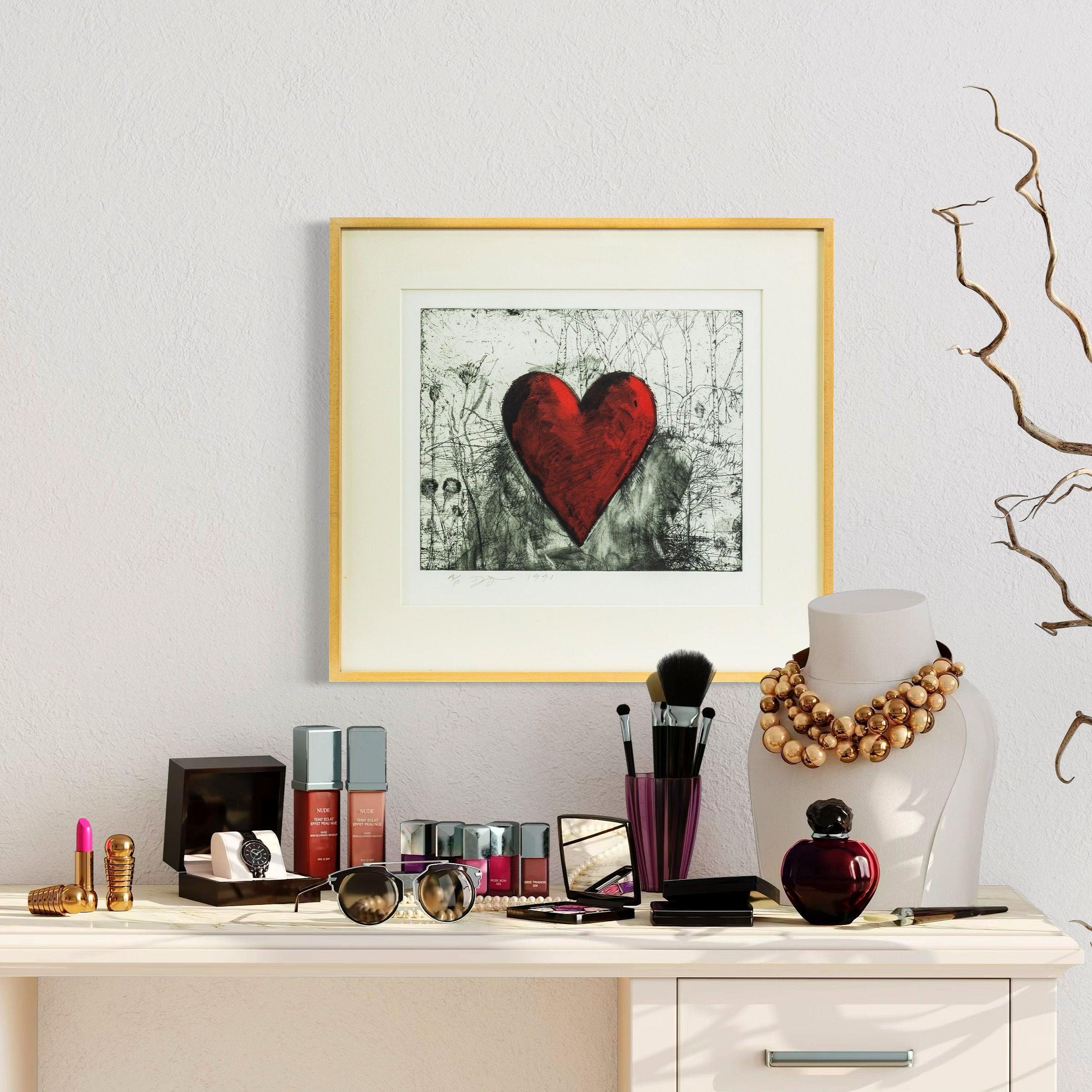 Jim Dine The Little Heart in a Landscape 1991 Signed Etching Edition of 100