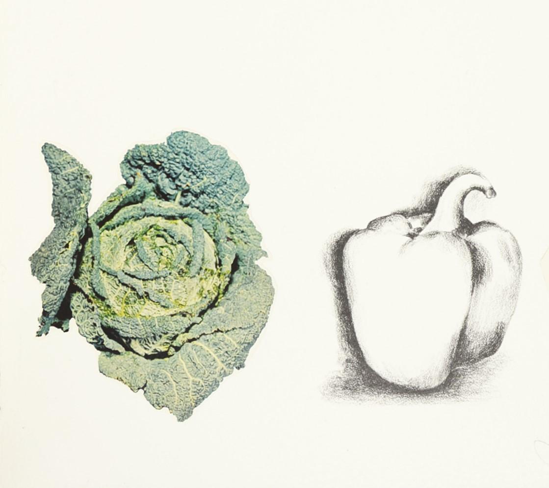 Jim Dine, Untitled (Vegetables), lithograph with collage, 1970 1