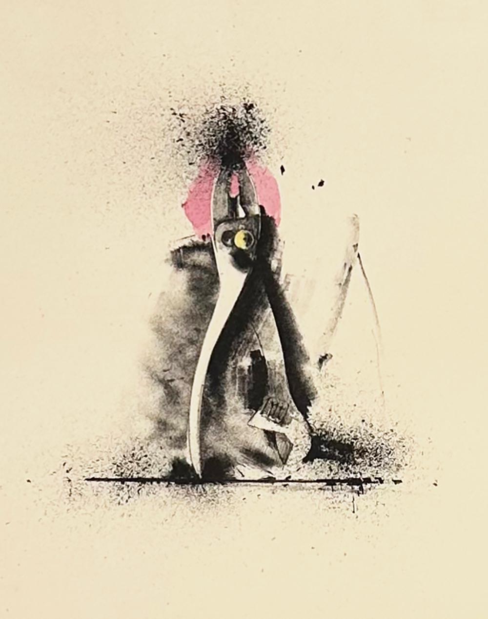 Artista: Jim Dine
Tecnica: litografia colorata a mano con acquerello su carta Narcisse dell’Alvernia
Titolo: Pinze e chiave inglese
Portfolio: 1973 Dieci attrezzi invernali (colorati a mano)
Anno: 1973
Edizione: 6/10
Dimensione immagine: 10" x