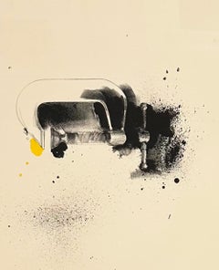 Jim Dine Watercolor Lithograph, Signed, 1973. Ten Winter Tools, C-Clamp