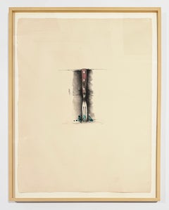 Jim Dine Watercolor Lithograph, Signed, 1973, Ten Winter Tools, Fork