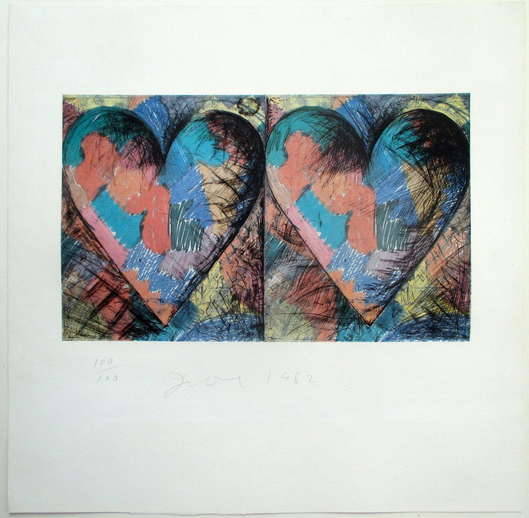 Jim Dine Figurative Print - Louisiana Hearts