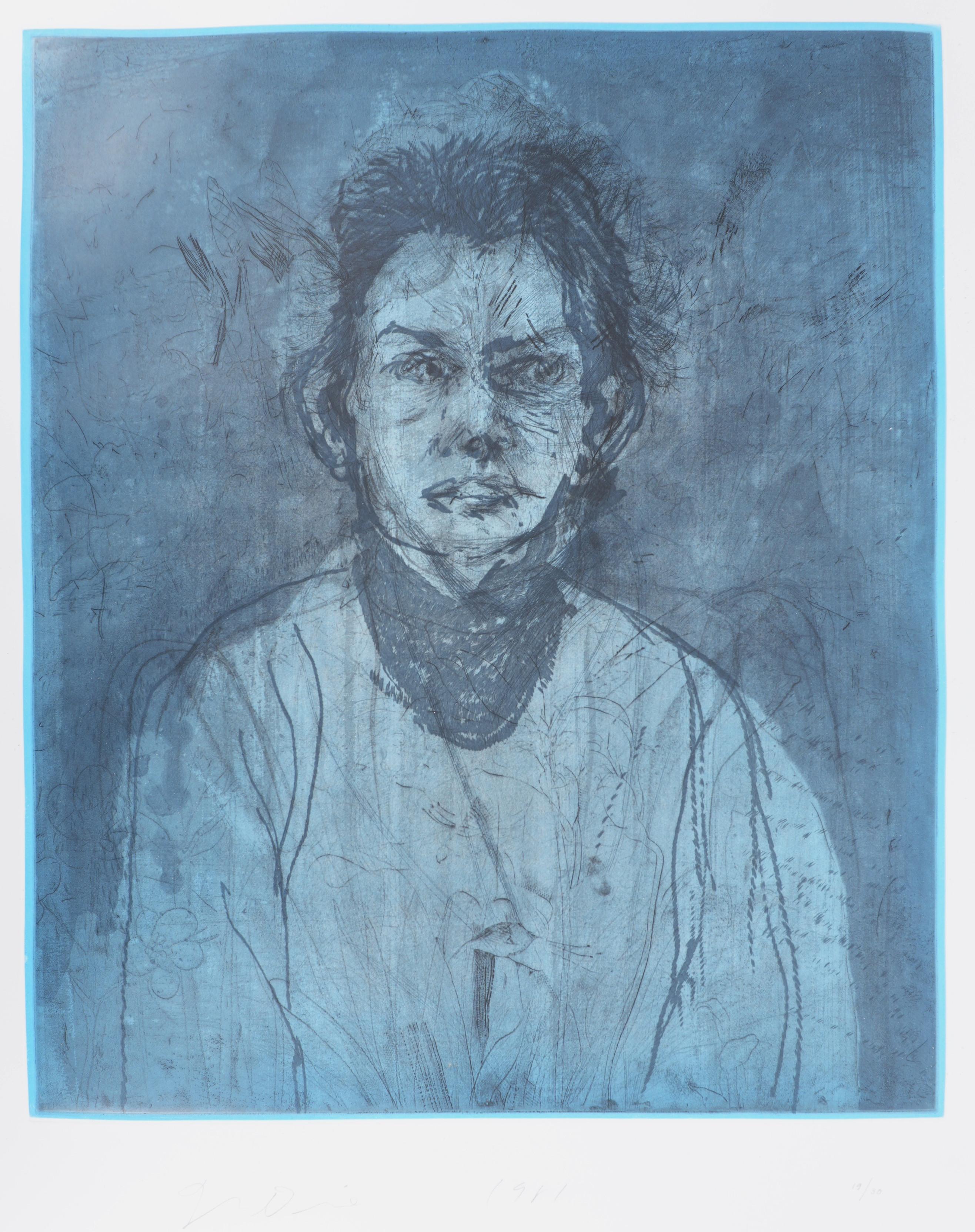 Nancy al aire libre en julio XIV (Lucha con espíritus) - Grabado original firmado a mano - Print moderno estadounidense de Jim Dine