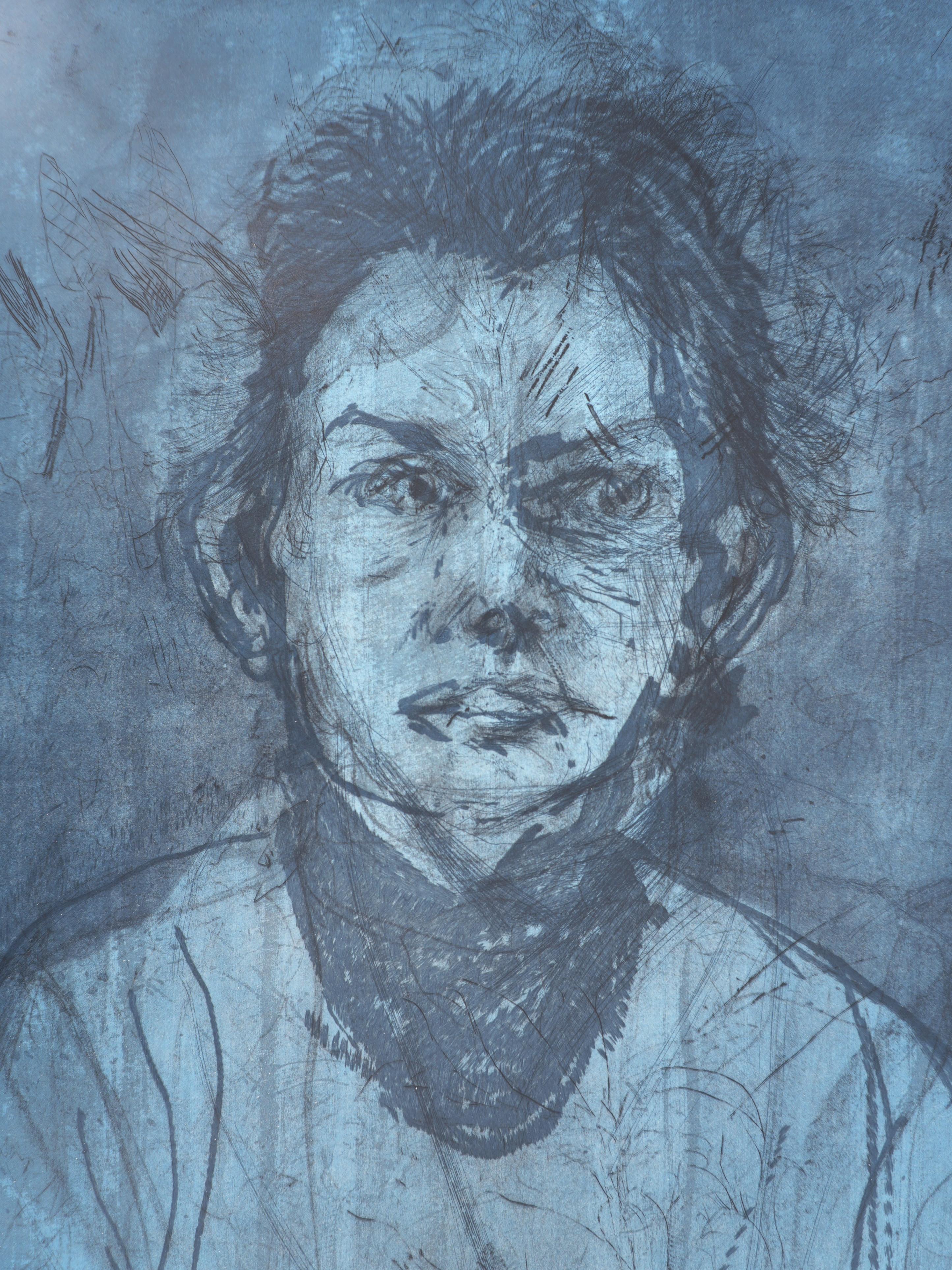 Jim DINE (1935)
Nancy al aire libre en julio XIV (Lucha con los espíritus), 1981

Aguafuerte original con aguatinta (taller Crommelynck)
Firmado a lápiz
Número 19 / 30
Sobre vitela BFK Rives 91 x 63 cm (c. 36 x 25 pulg.)

Una prueba de este grabado