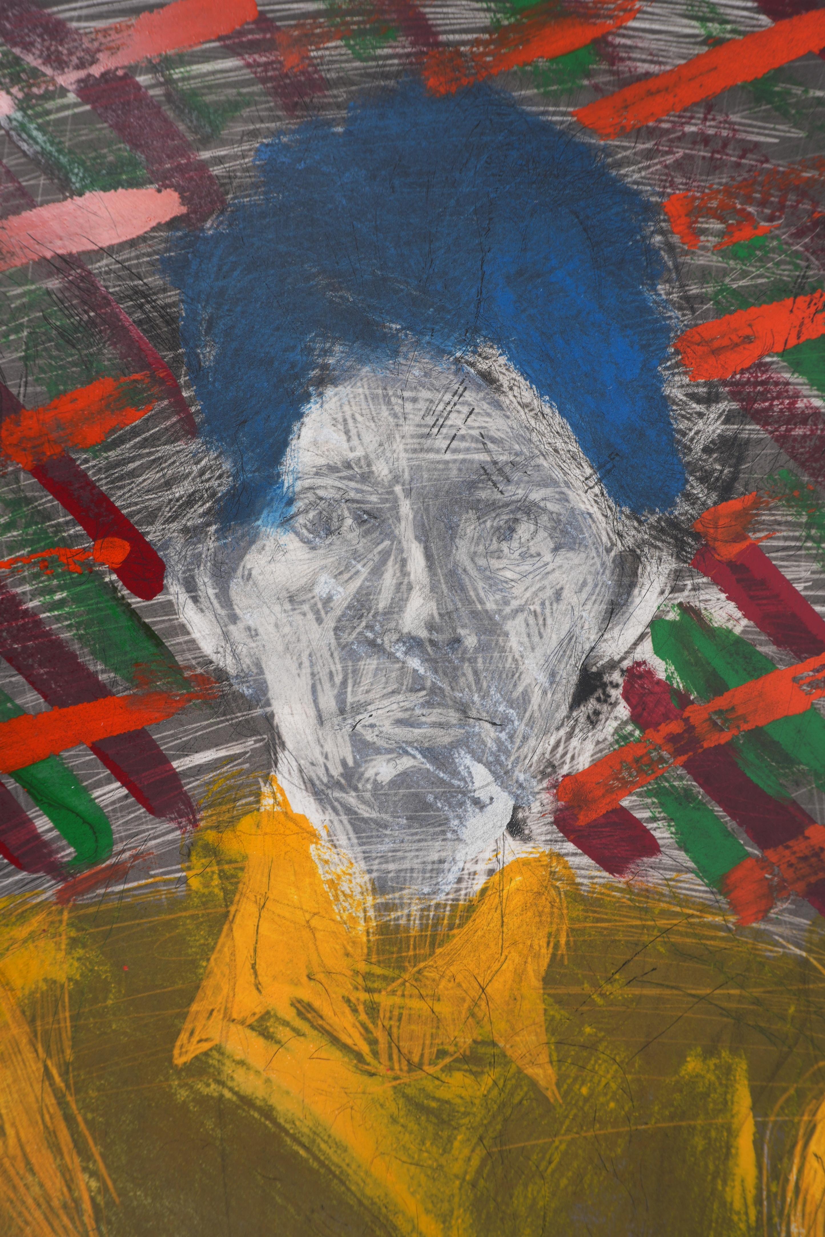 Nancy draußen im Juli XXIV (Brilliant Dutch Gloss) - Original Radierung handsigniert (Grau), Portrait Print, von Jim Dine
