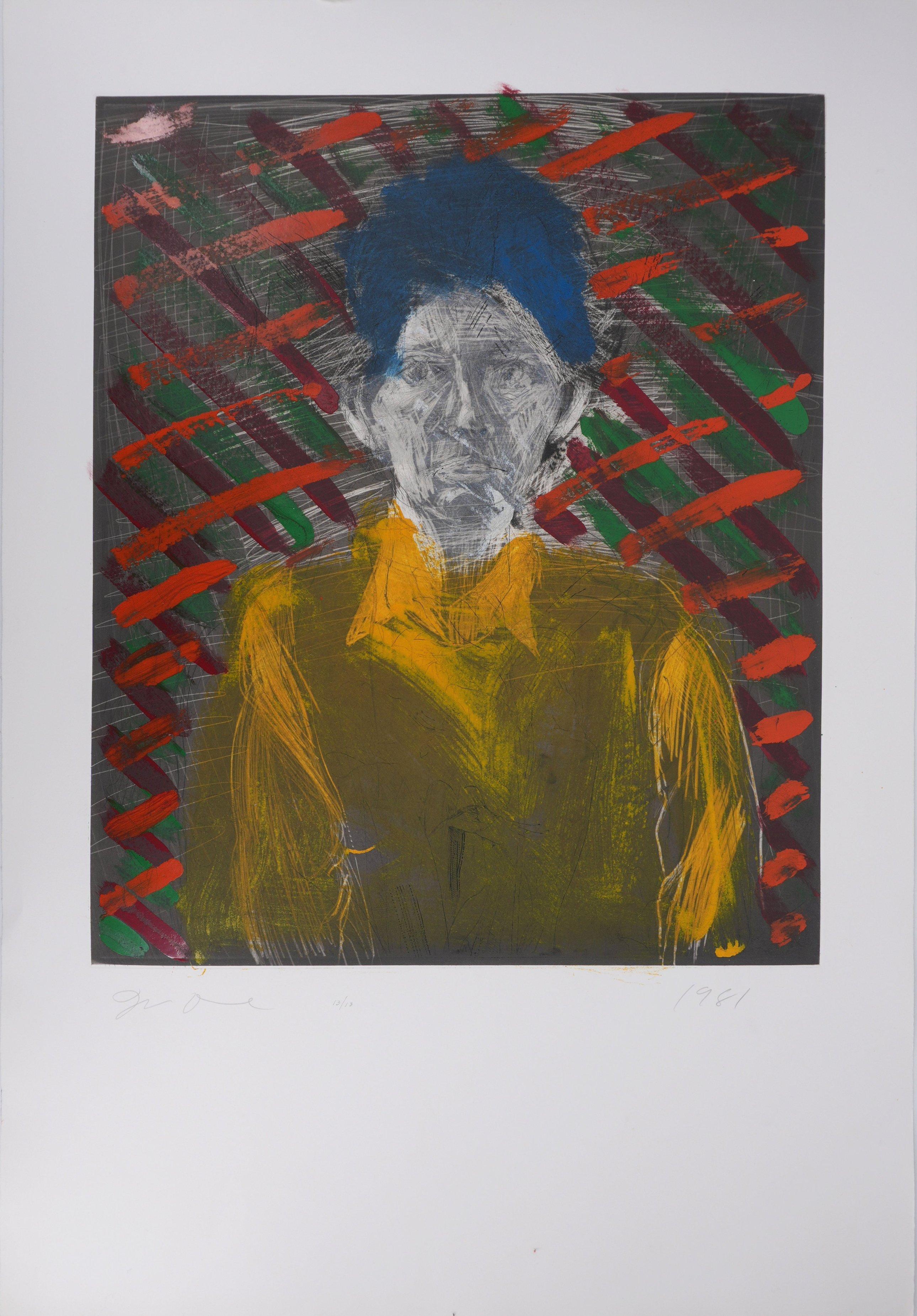 Jim Dine Portrait Print – Nancy draußen im Juli XXIV (Brilliant Dutch Gloss) - Original Radierung handsigniert