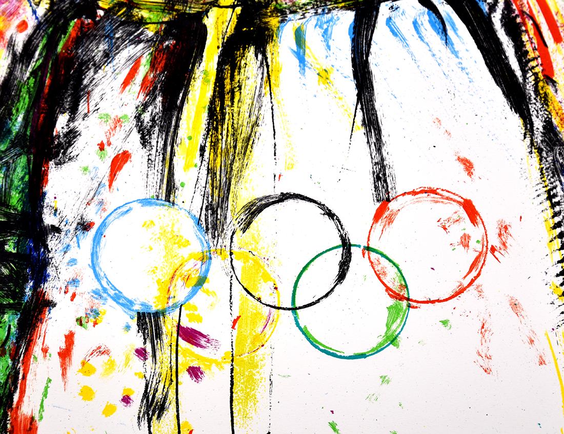 Olympic Robe, from Games of the XXIVth Olympiad Seoul - Beige Figurative Print by Jim Dine