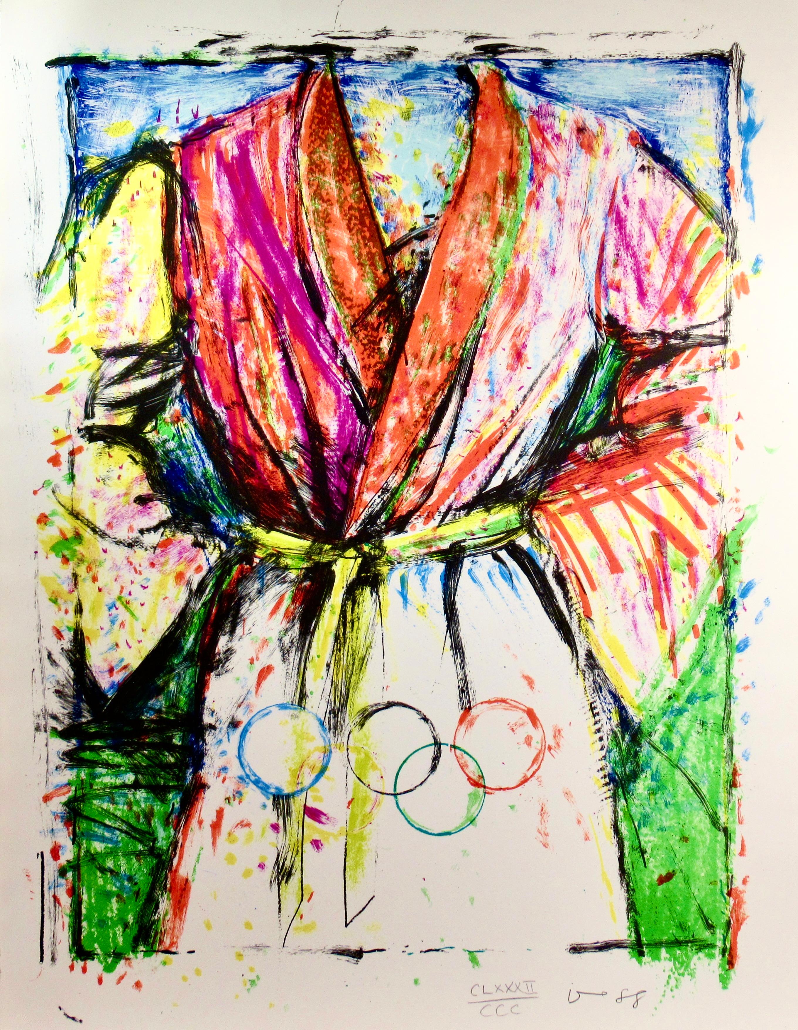 Jim Dine Figurative Print – Große farbige Lithographie „Olympic Robe“