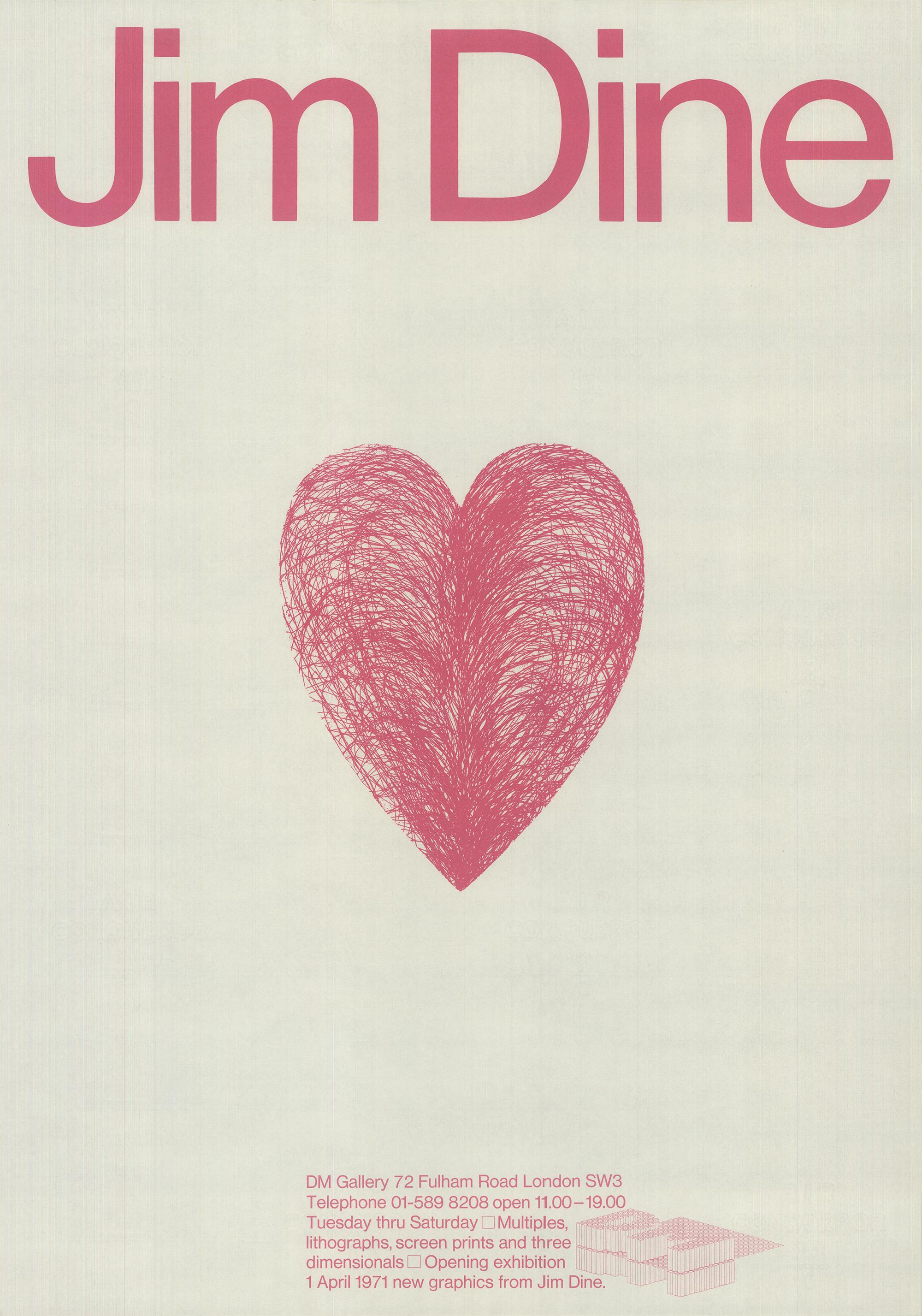 Jim Dine Print - Pink Heart