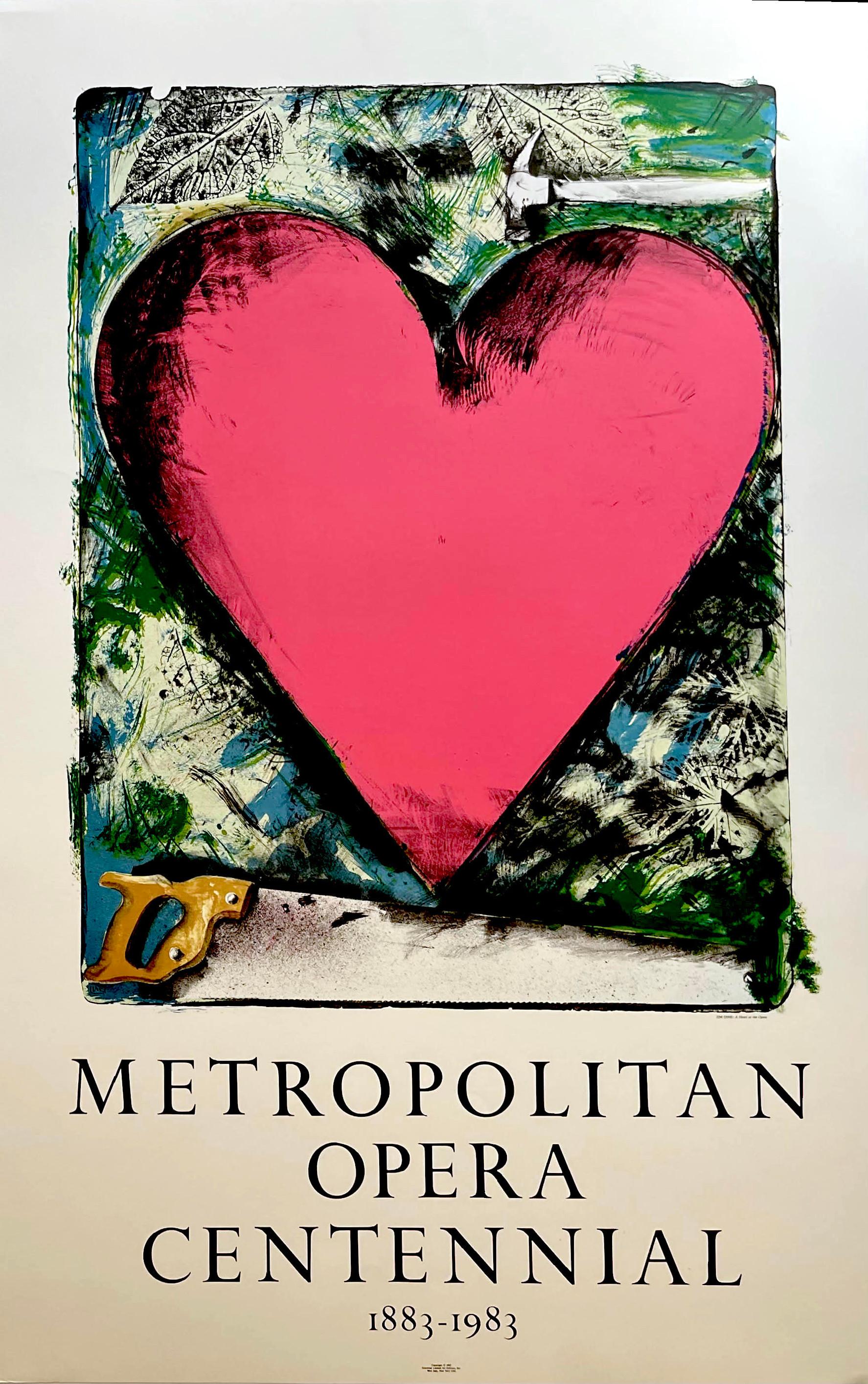 Pink Heart: Metropolitan Opera Centennial 1883-1983 lithographic Pop Art poster For Sale 4