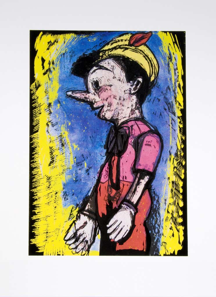 "Pinocchio" by Jim Dine (Woodcut, Screenprint, Pop Art, Illustration)