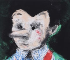 Pinocchio series, hand colored lithograph, Little Green Marks, 2012