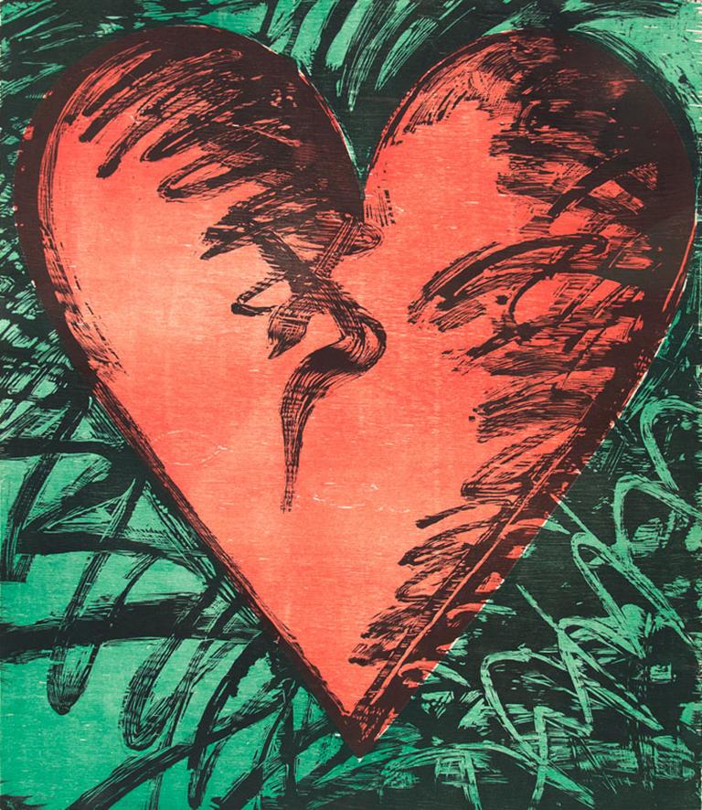 Jim Dine Figurative Print - Rancho Woodcut Heart, 1982