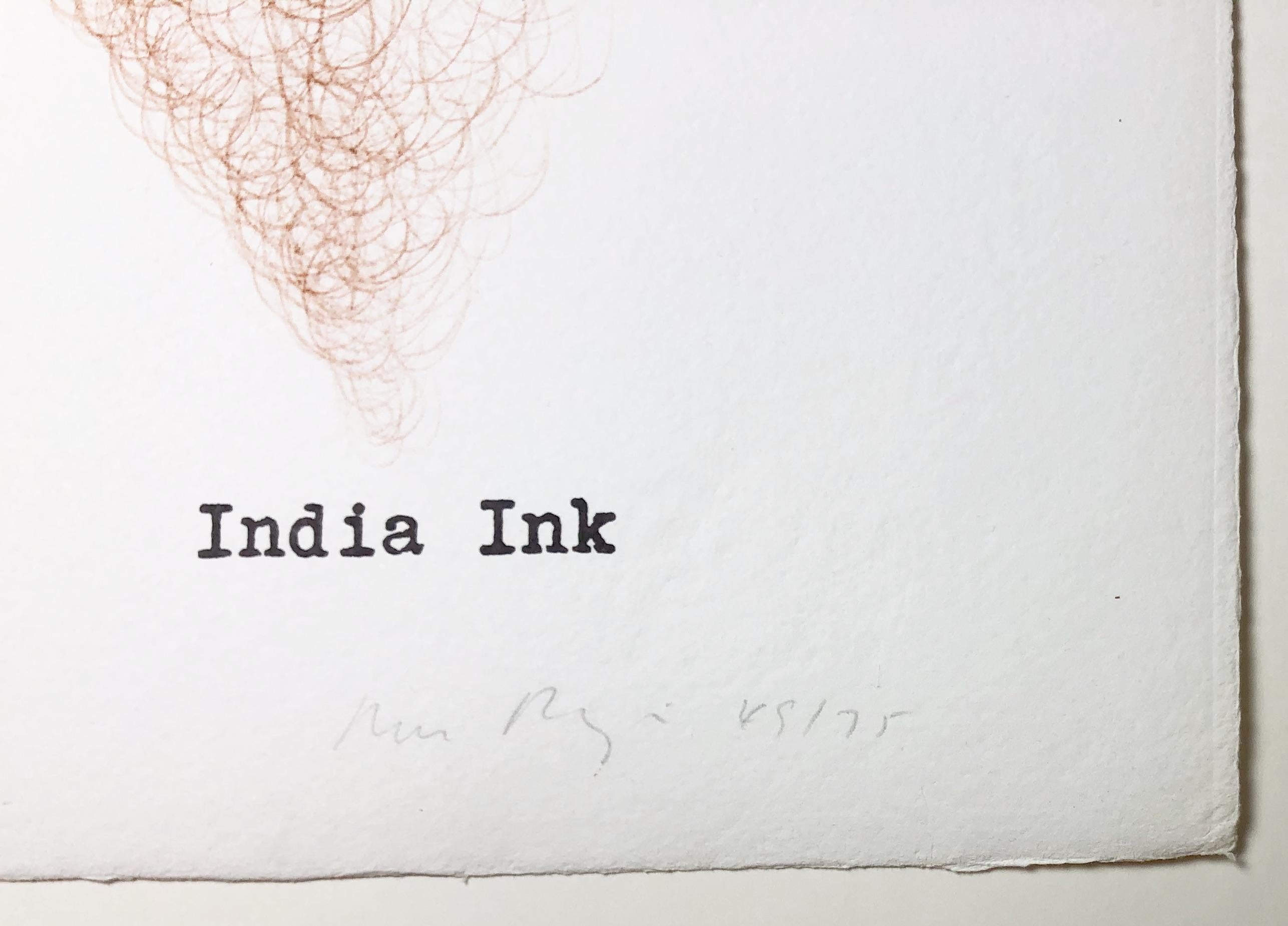 Scotland Yard (Oo La La) Jim Dine pale pink erotic drawing of hairstyles For Sale 4