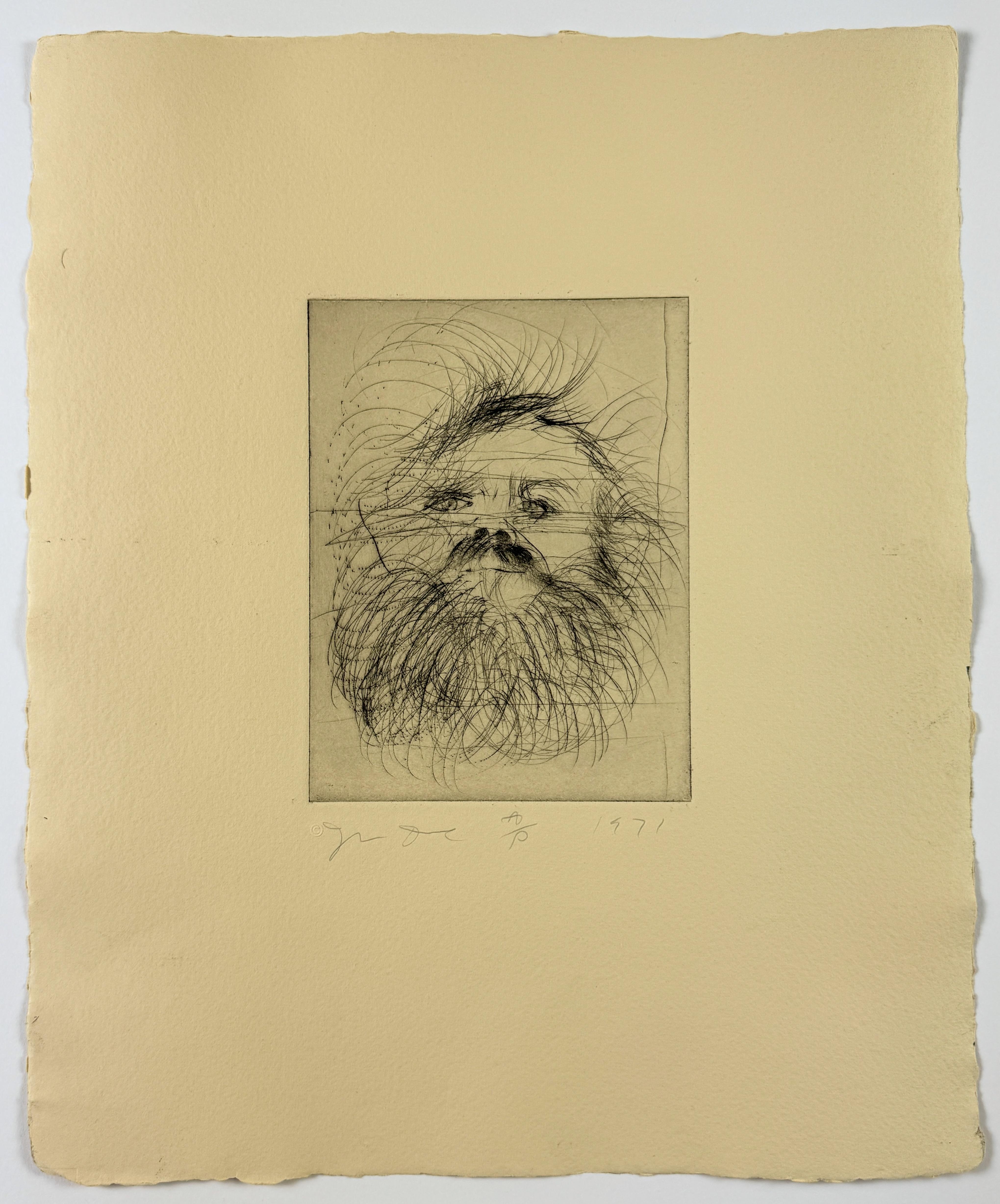 autoportrait de Jim Dine (planche quatre du portfolio Self Portraits 1971) en vente 1