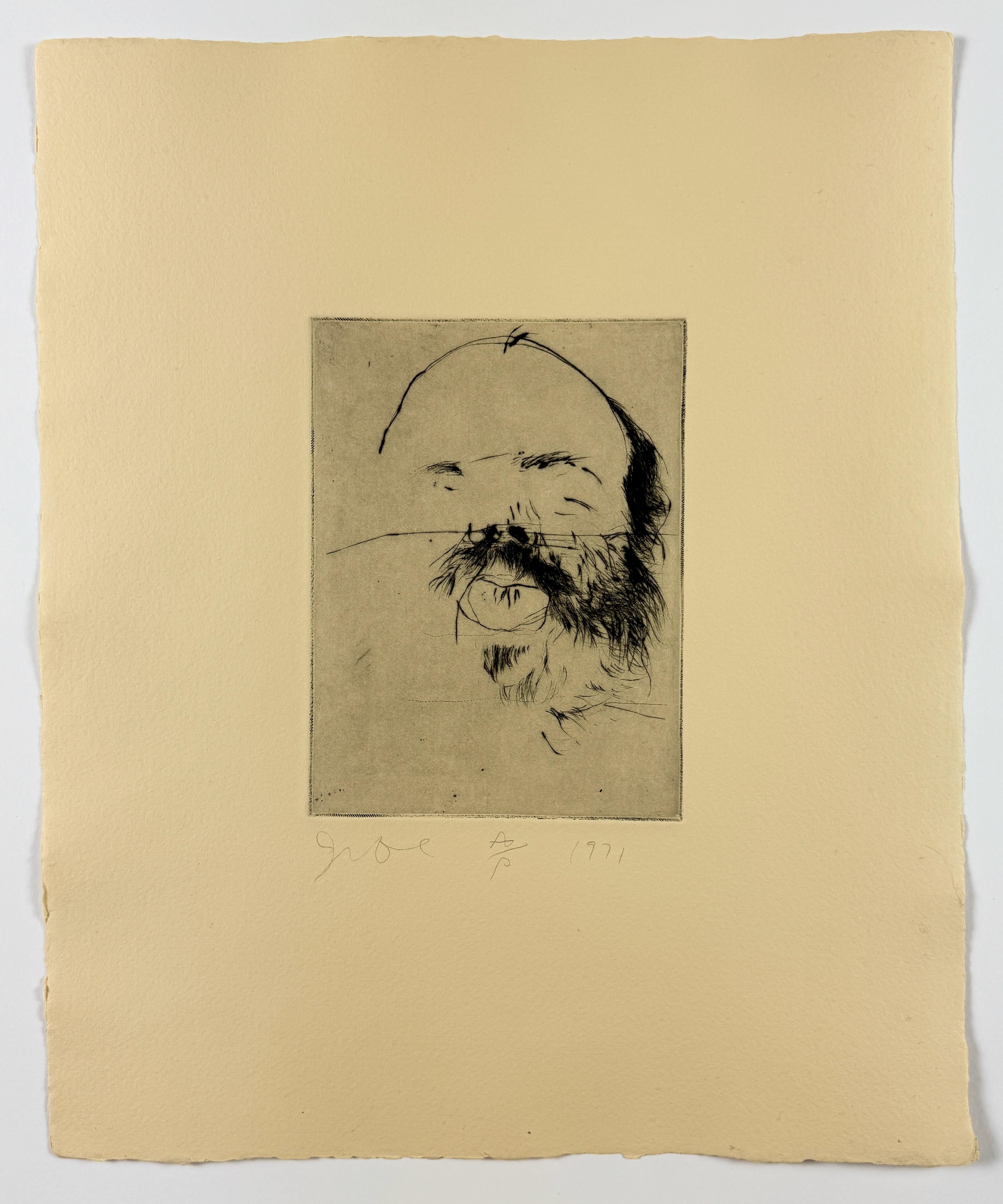 Self-Portrait de Jim Dine (planche sept du portfolio Self-Portraits 1971) en vente 1