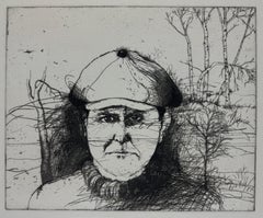 Self Portrait in a Flat Cap (winter) first state