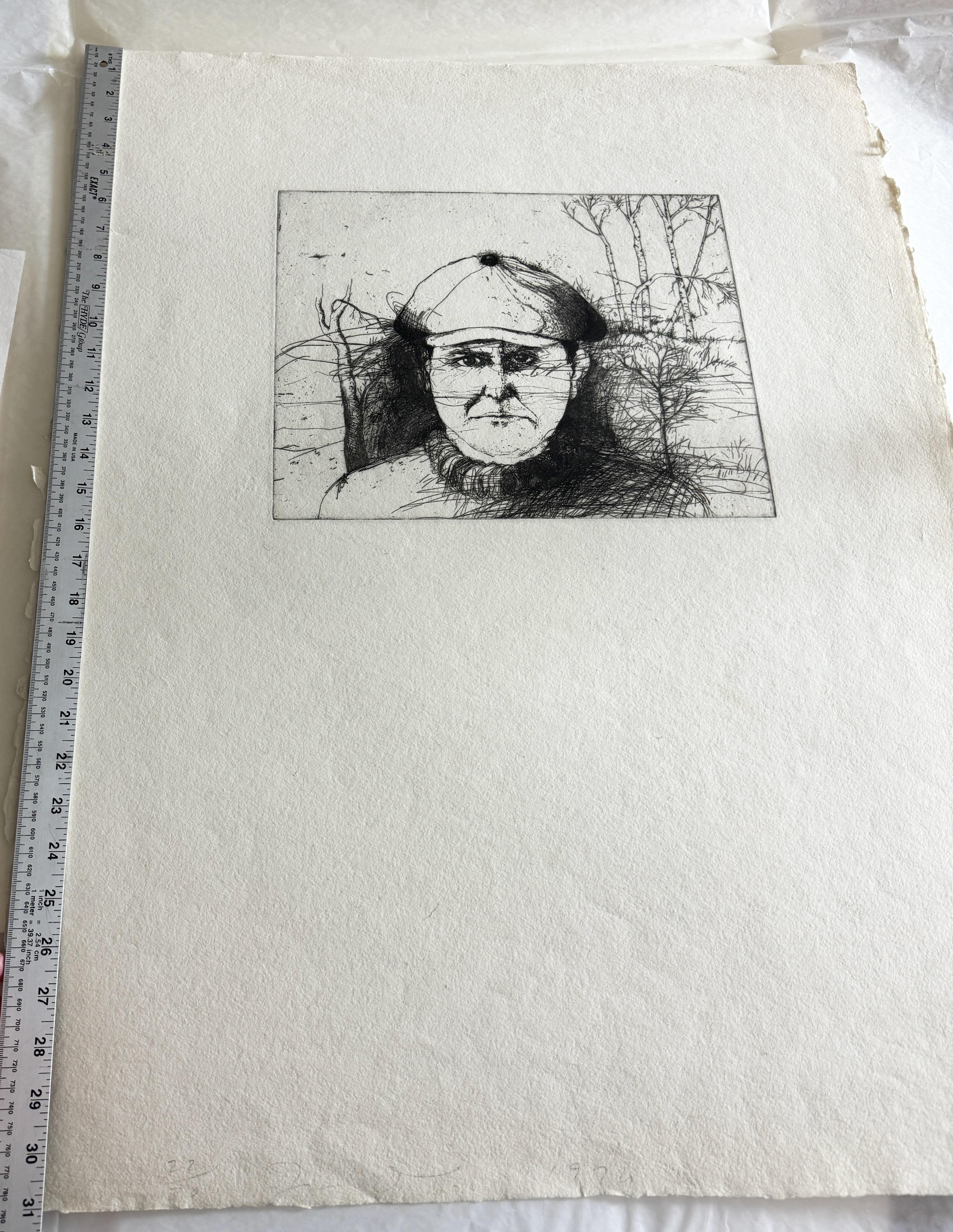 Self Portrait in a Flat Cap (winter) first state  For Sale 2