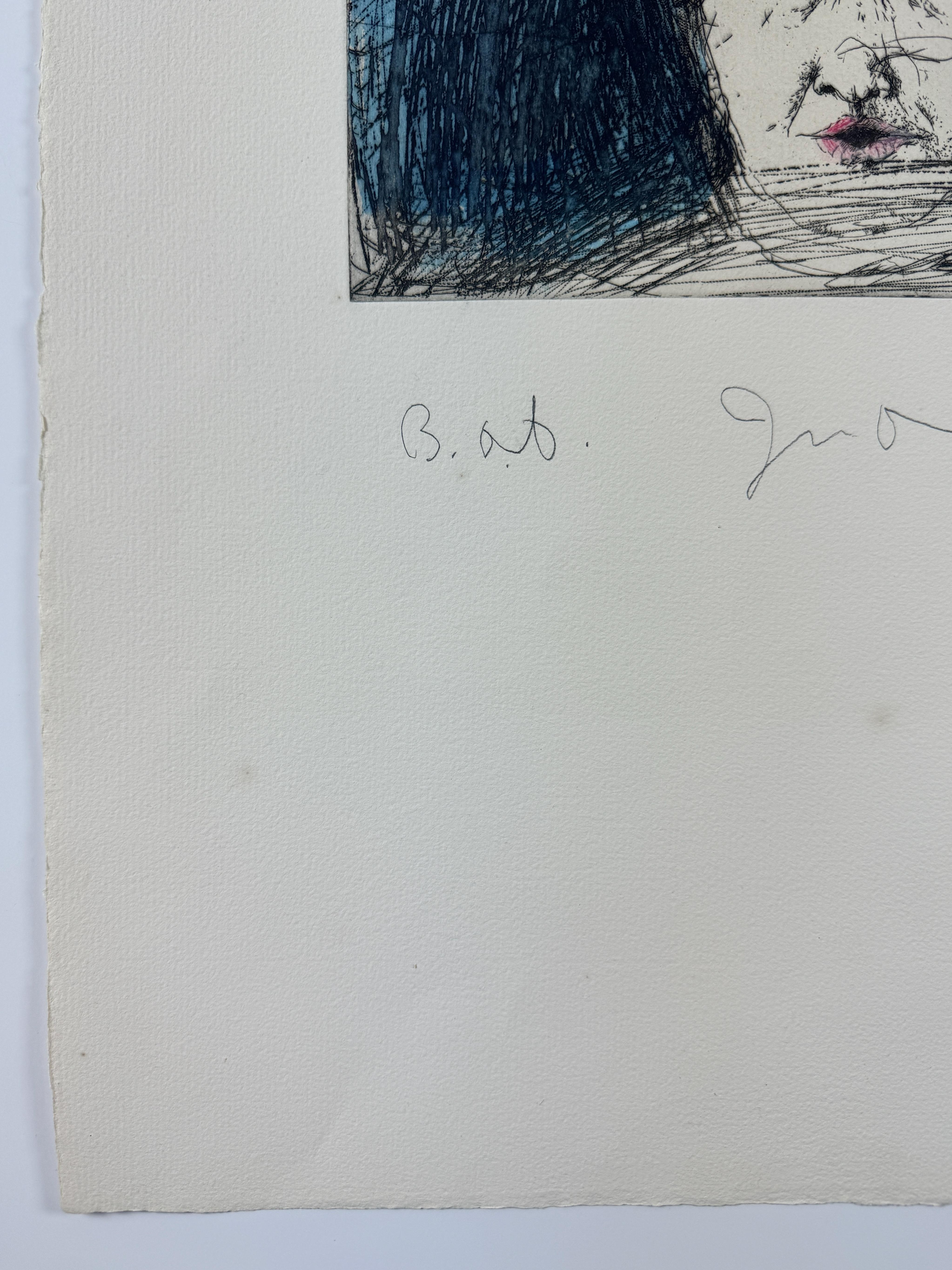 Autorretrato con gorro de esquí (en color) primer estado de Jim Dine aguafuerte pintado en venta 2