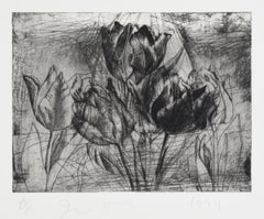 Self Portrait of the artist covered by Tulips, 1974, small edition