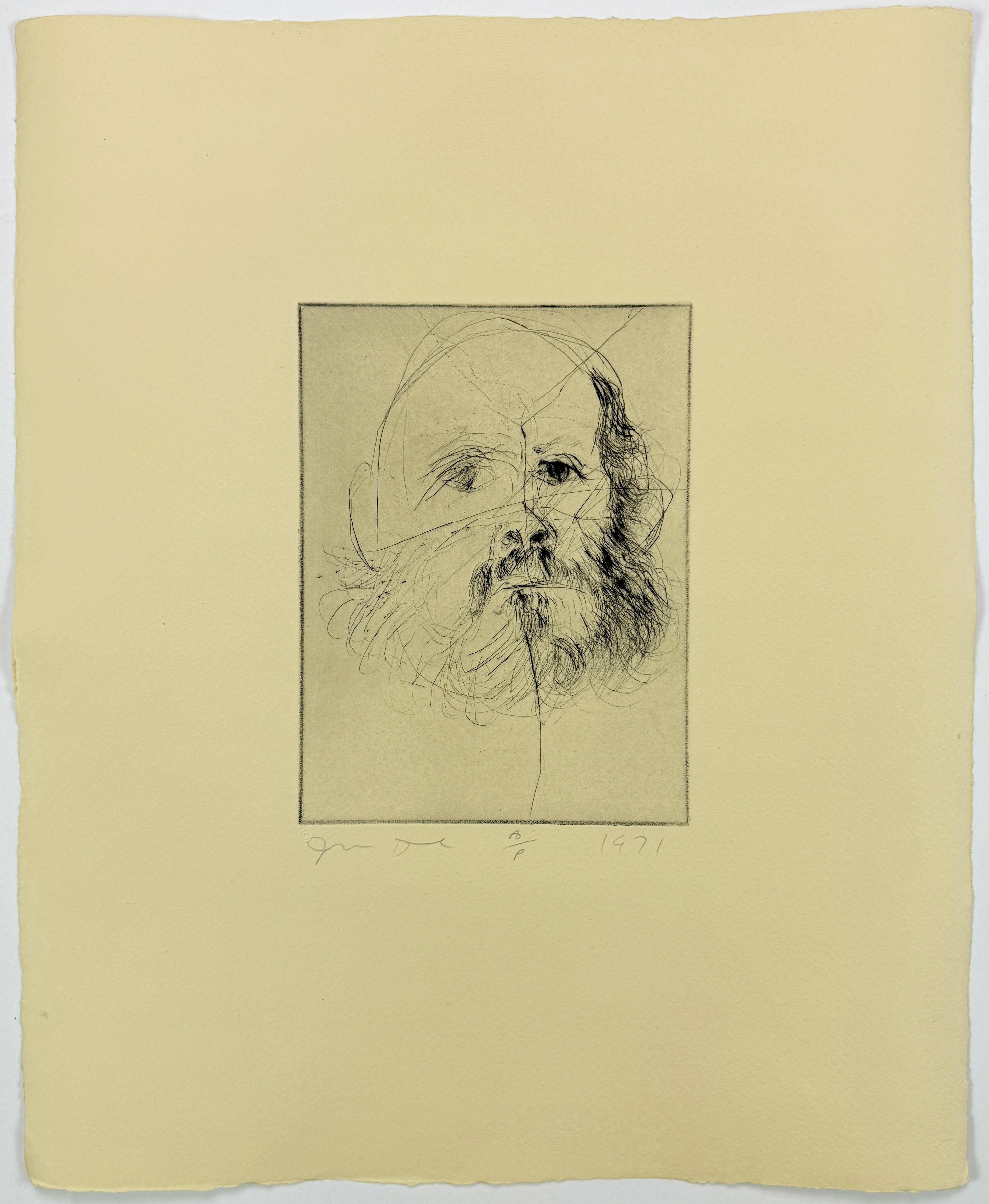 Self-Portrait Jim Dine portfolio di nove autoritratti incisi all'acquatinta in vendita 9