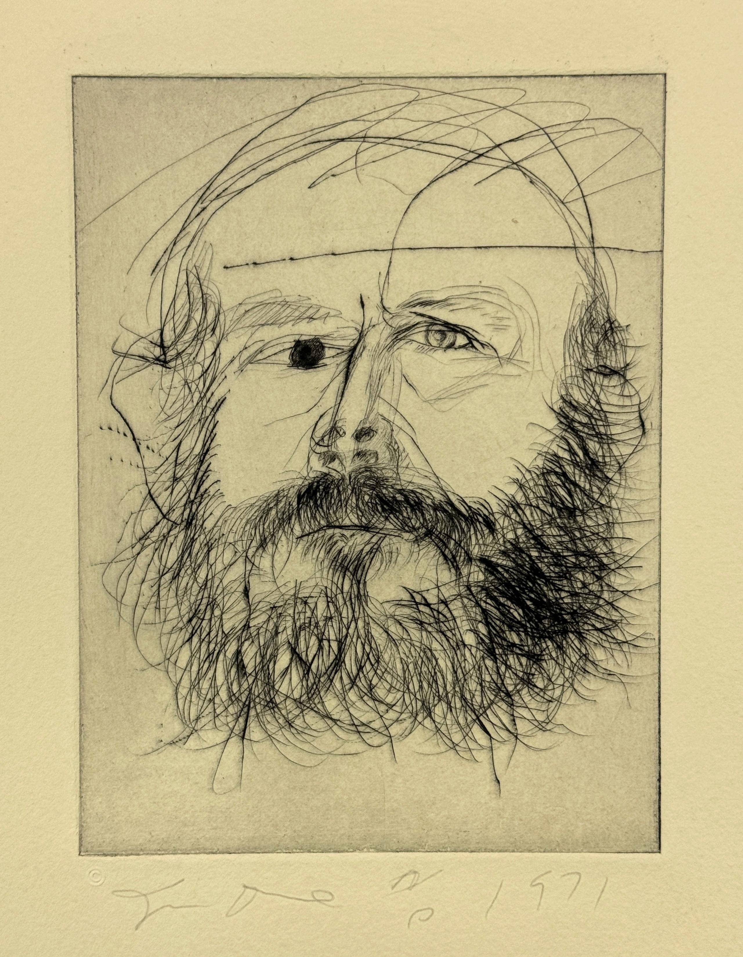 Self-Portrait Jim Dine portfolio di nove autoritratti incisi all'acquatinta in vendita 13