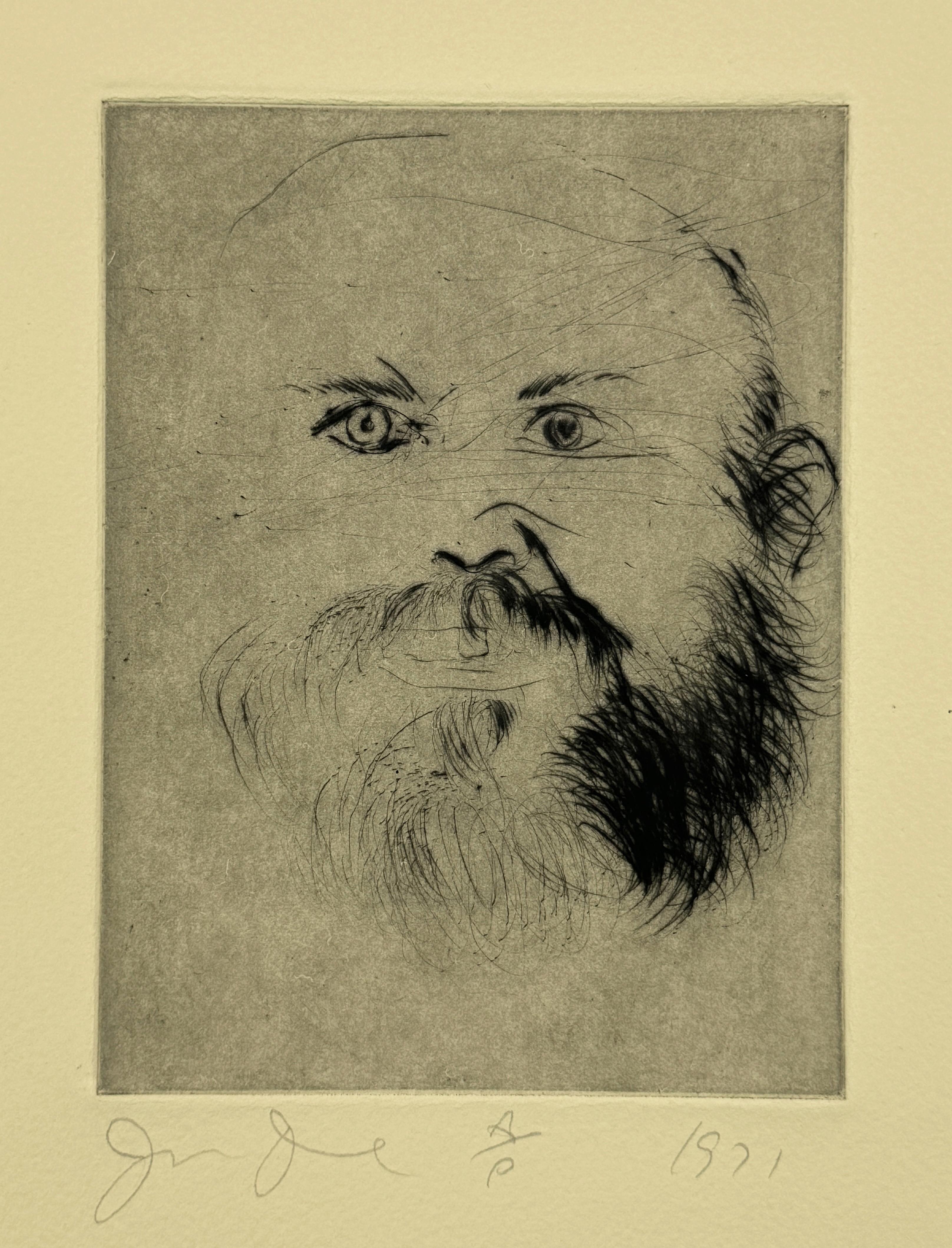 Self-Portrait Jim Dine portfolio di nove autoritratti incisi all'acquatinta in vendita 14