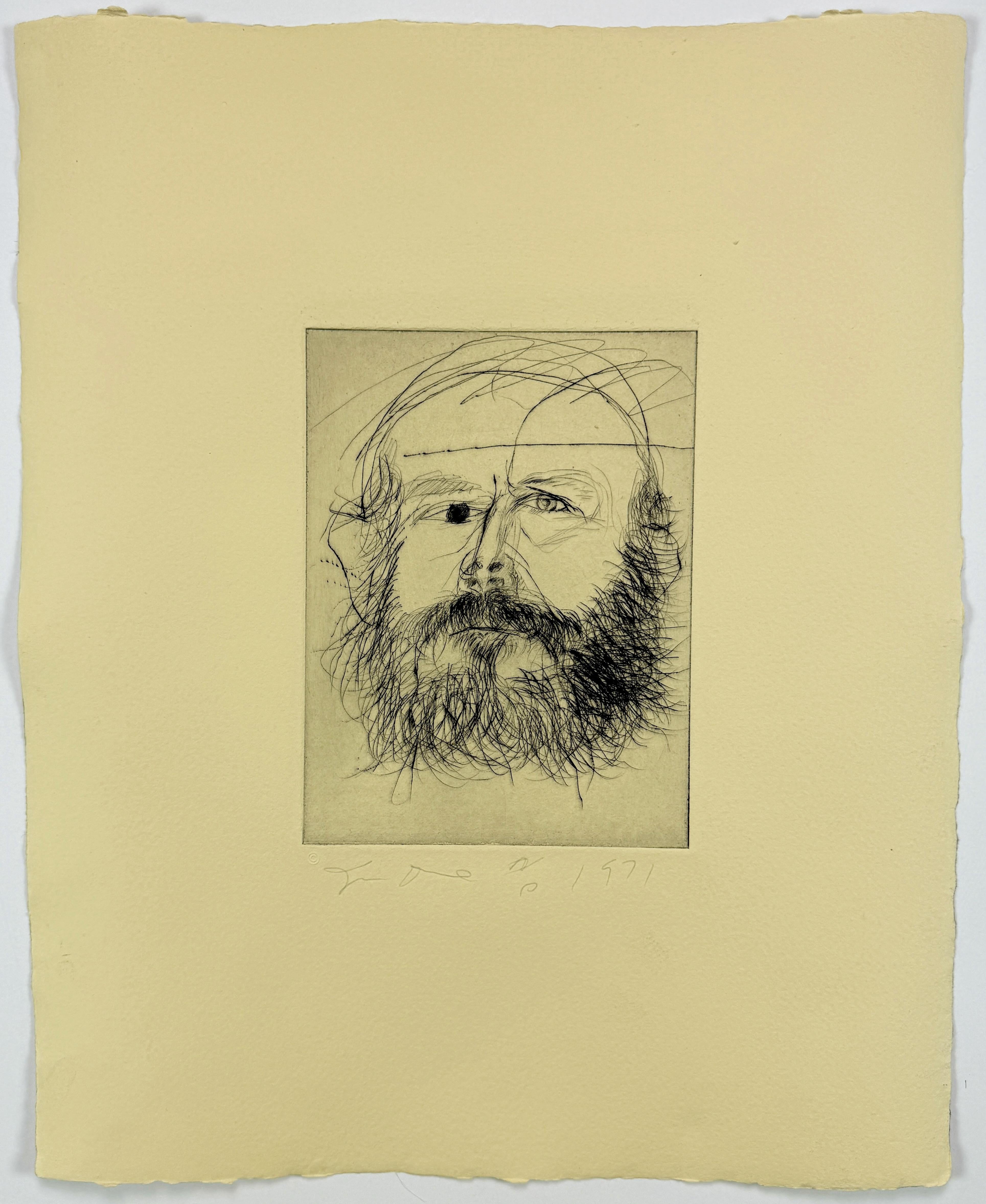 Self-Portrait Jim Dine portfolio di nove autoritratti incisi all'acquatinta in vendita 6