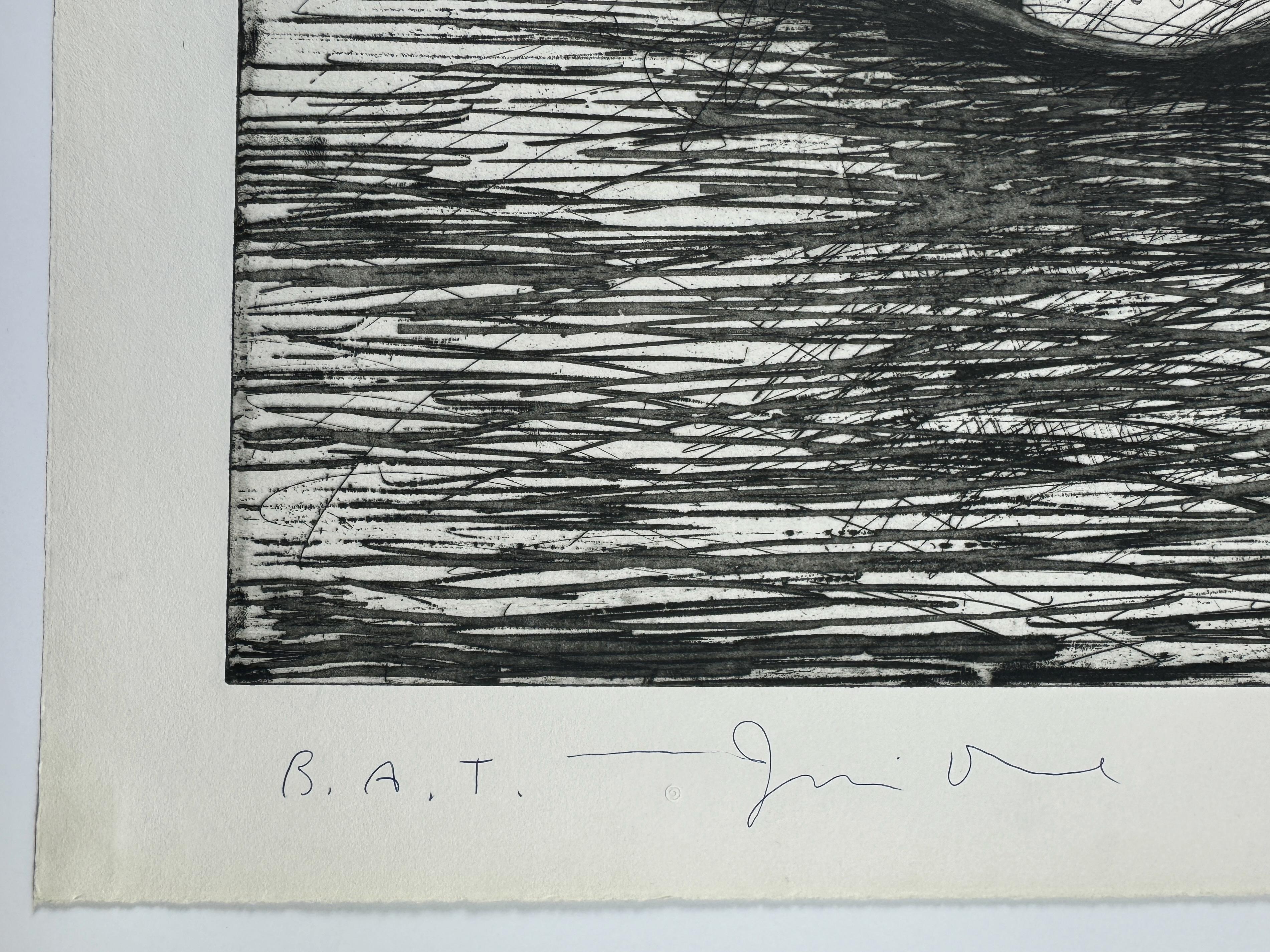 Zapato (tercer estado) de Jim Dine bodegón de zapato de montar en blanco y negro en venta 2