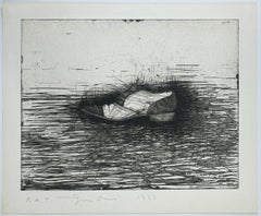Zapato (tercer estado) de Jim Dine bodegón de zapato de montar en blanco y negro