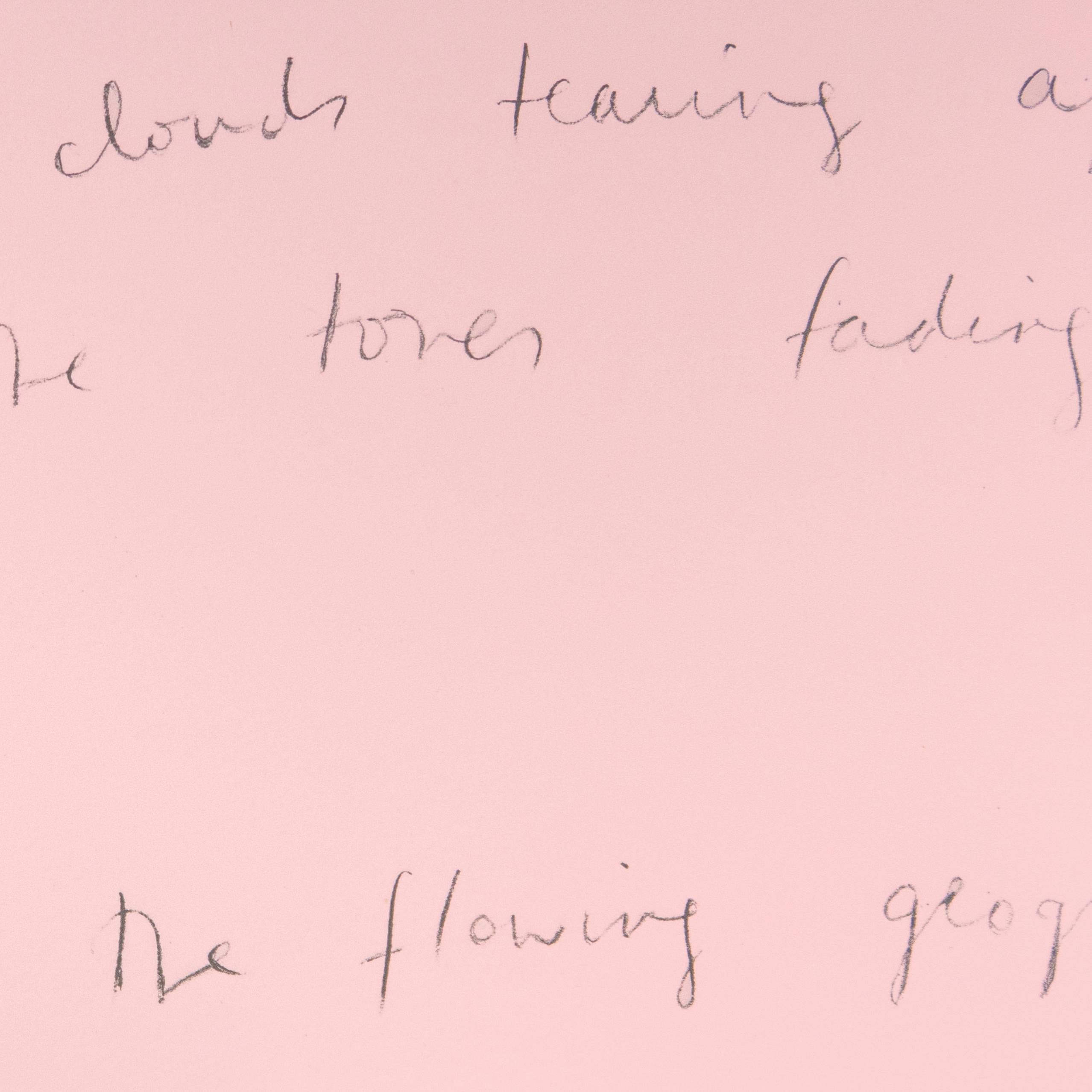 Así que me reclino (Oo La La) Litografía de Jim Dine y poesía de Ron Padgett Pájaro rosa en venta 2