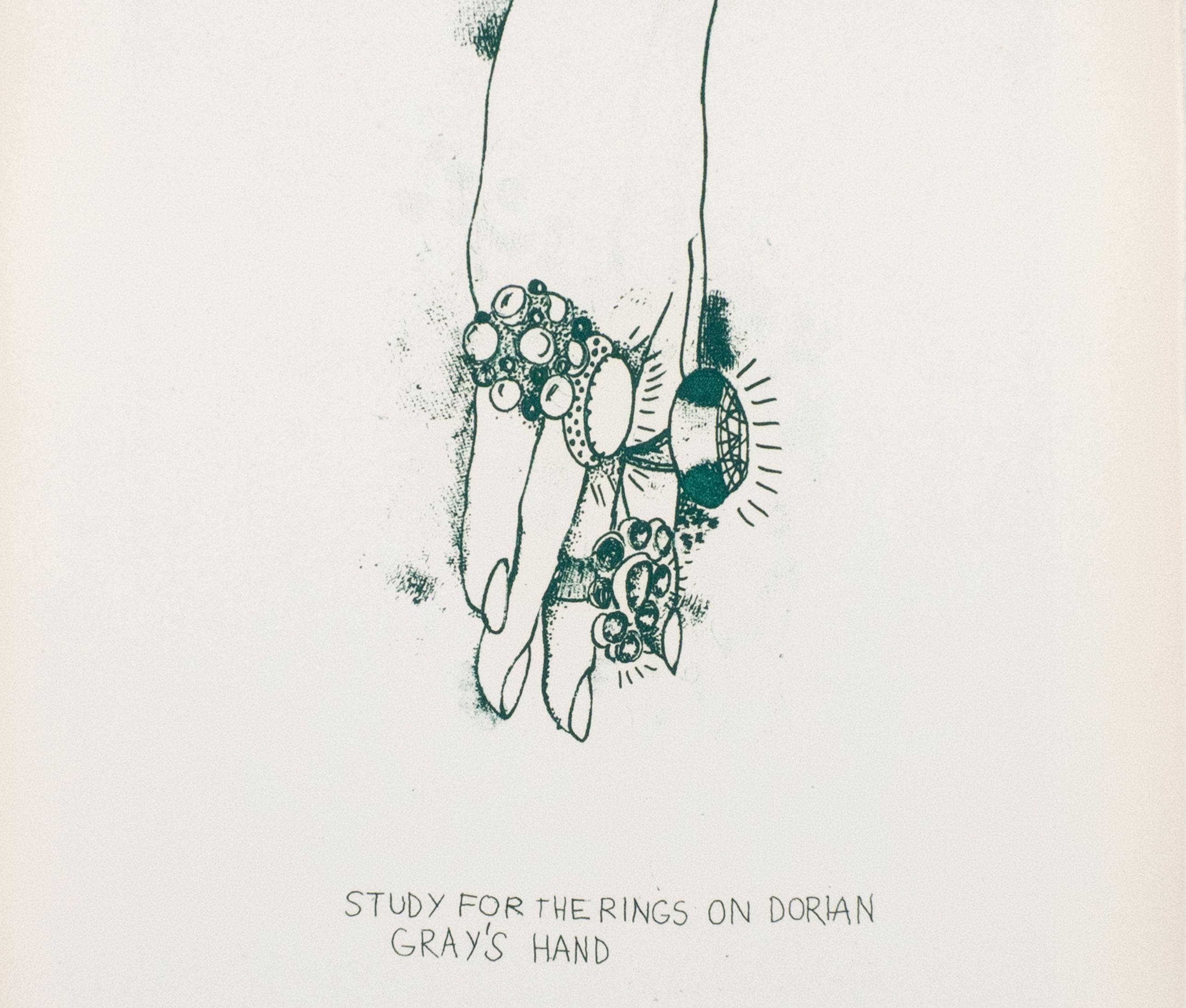 Portrait Print Jim Dine - Étude pour les anneaux sur la main de Dorian Gray de « The Picture of Dorian Gray »