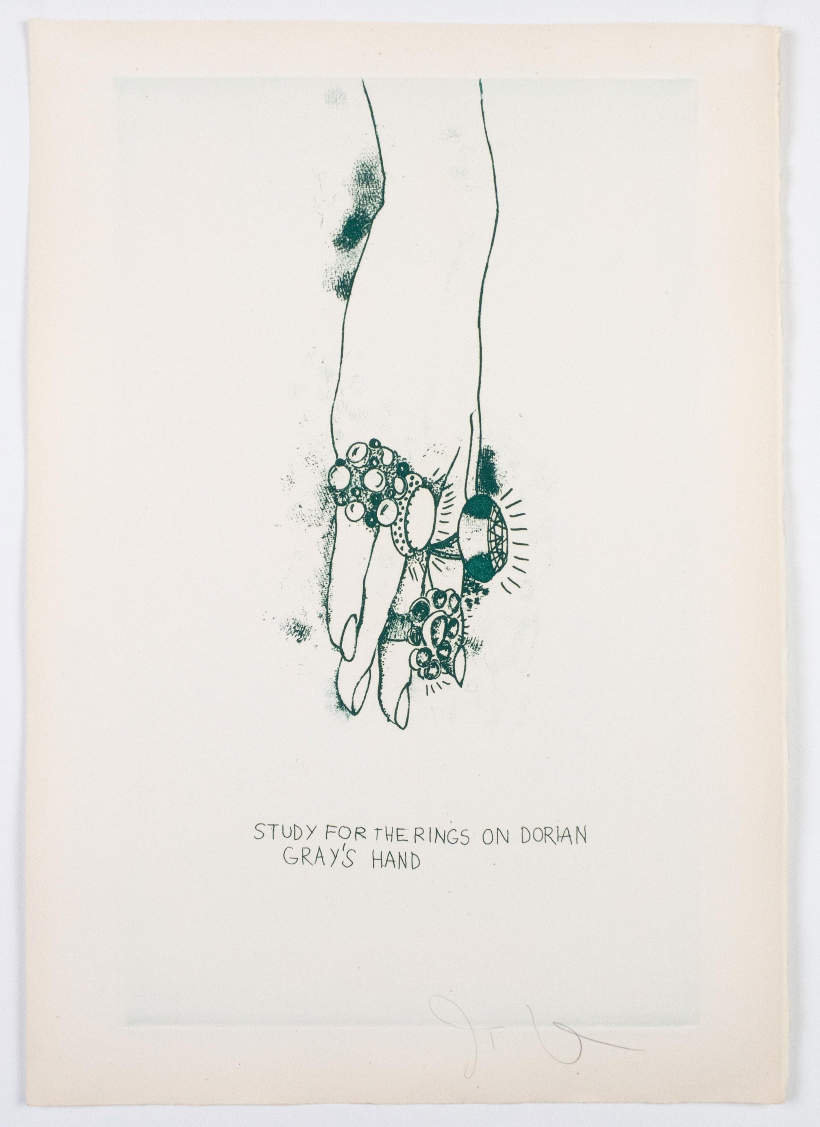 Jim Dine Study for the Rings on Dorian Gray #39 s Hand from quot The Picture
